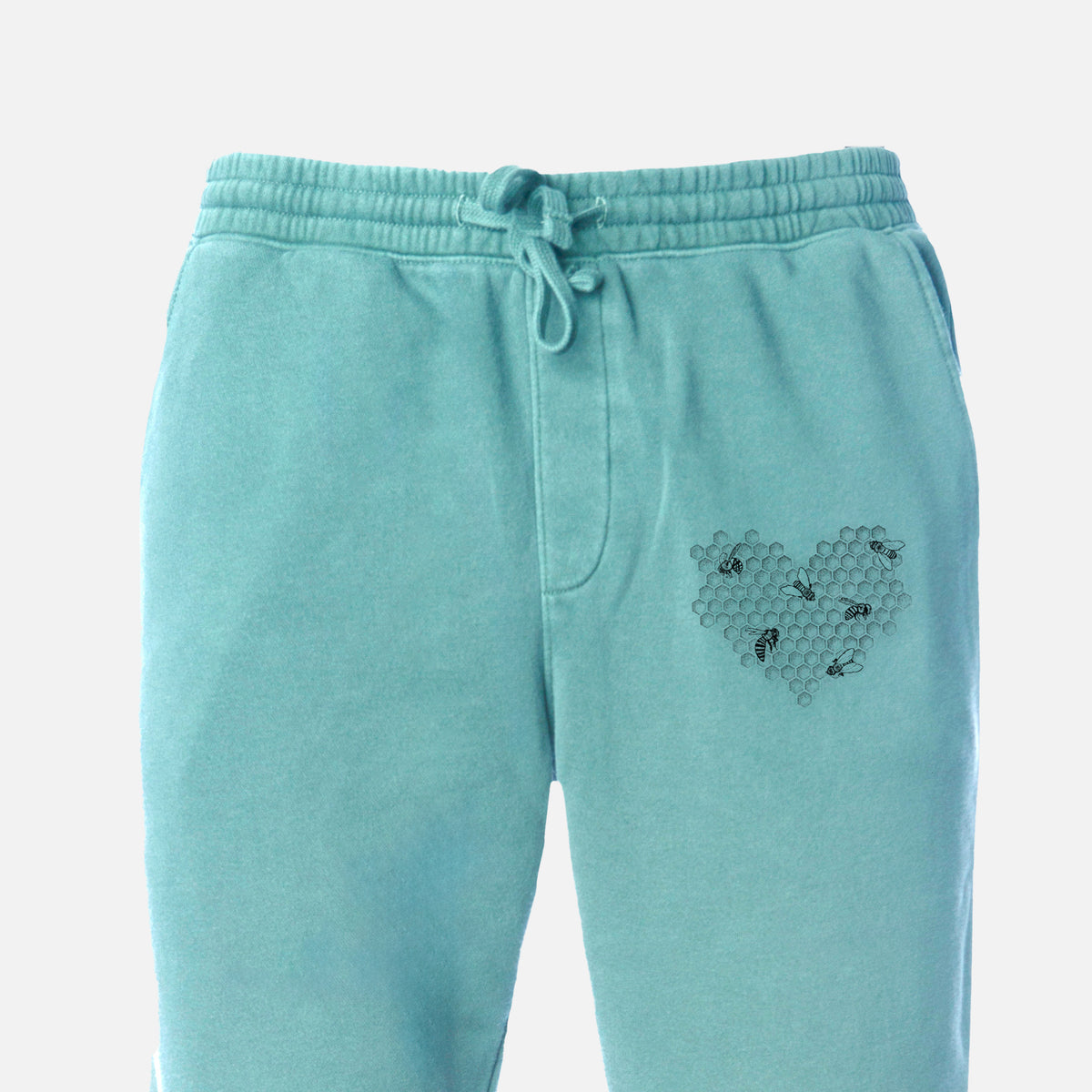 Honeycomb Heart with Bees - Unisex Pigment Dyed Sweatpants