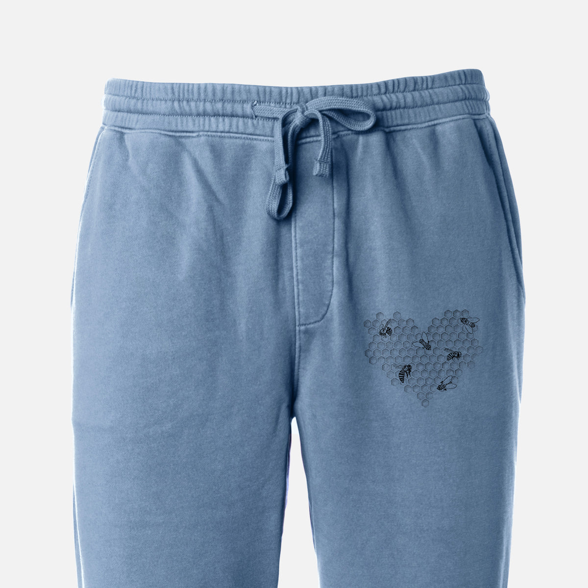 Honeycomb Heart with Bees - Unisex Pigment Dyed Sweatpants