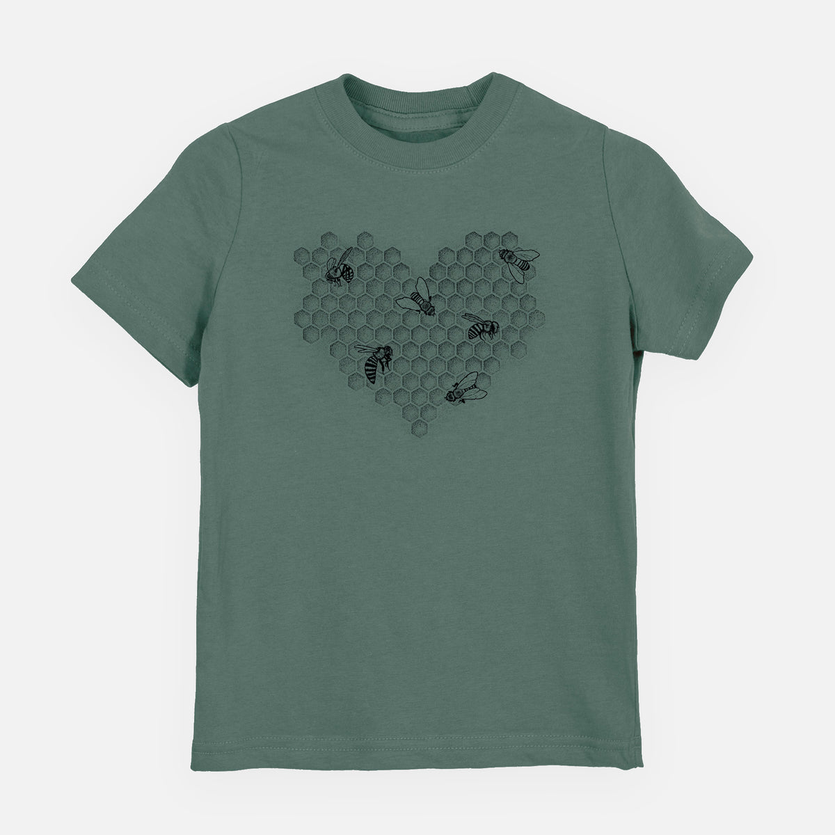 Honeycomb Heart with Bees - Toddler/Youth Shirt