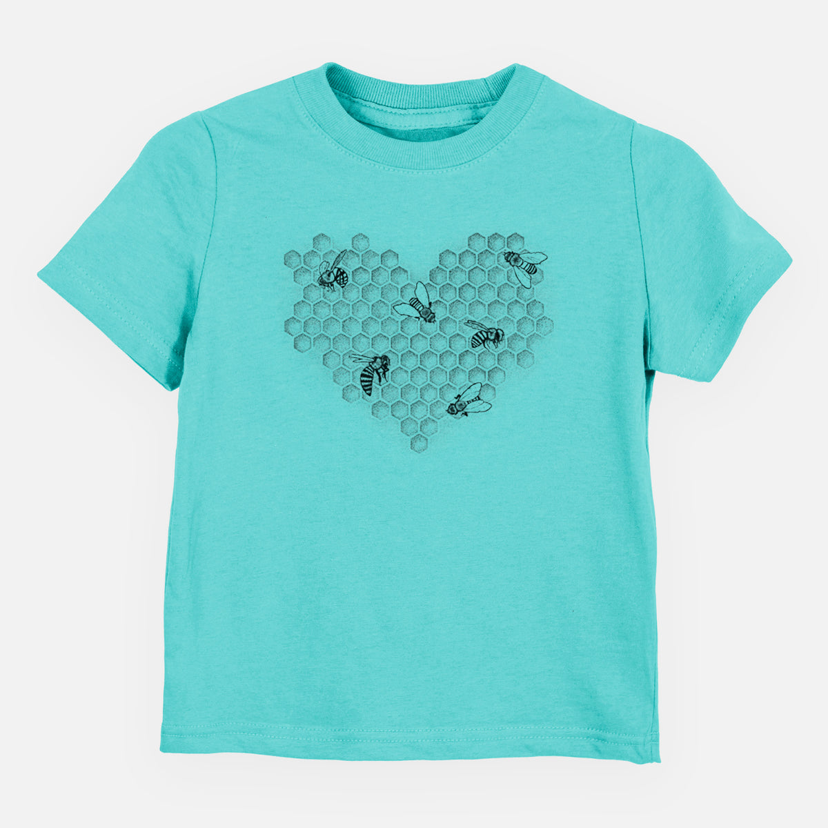 Honeycomb Heart with Bees - Toddler/Youth Shirt