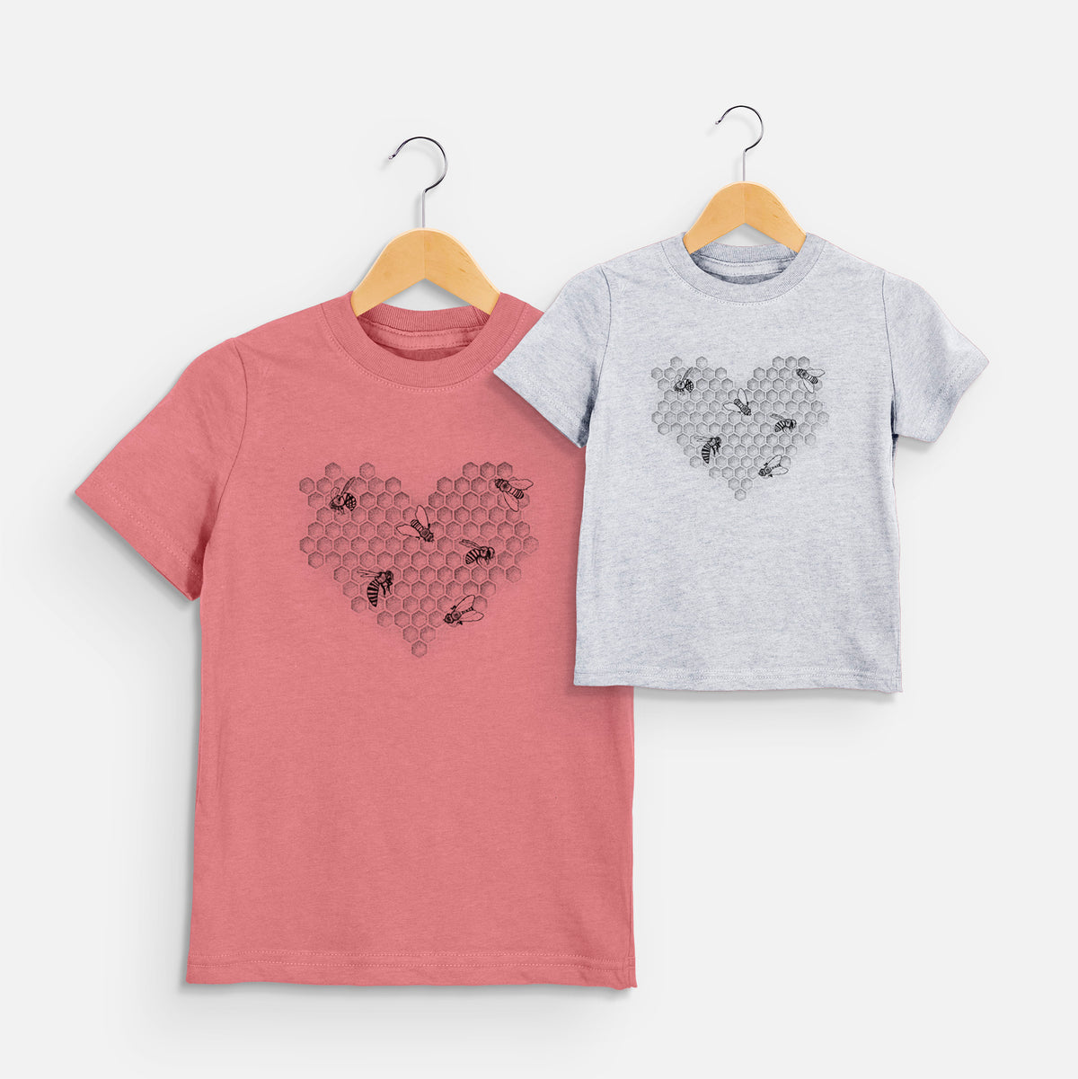 Honeycomb Heart with Bees - Toddler/Youth Shirt