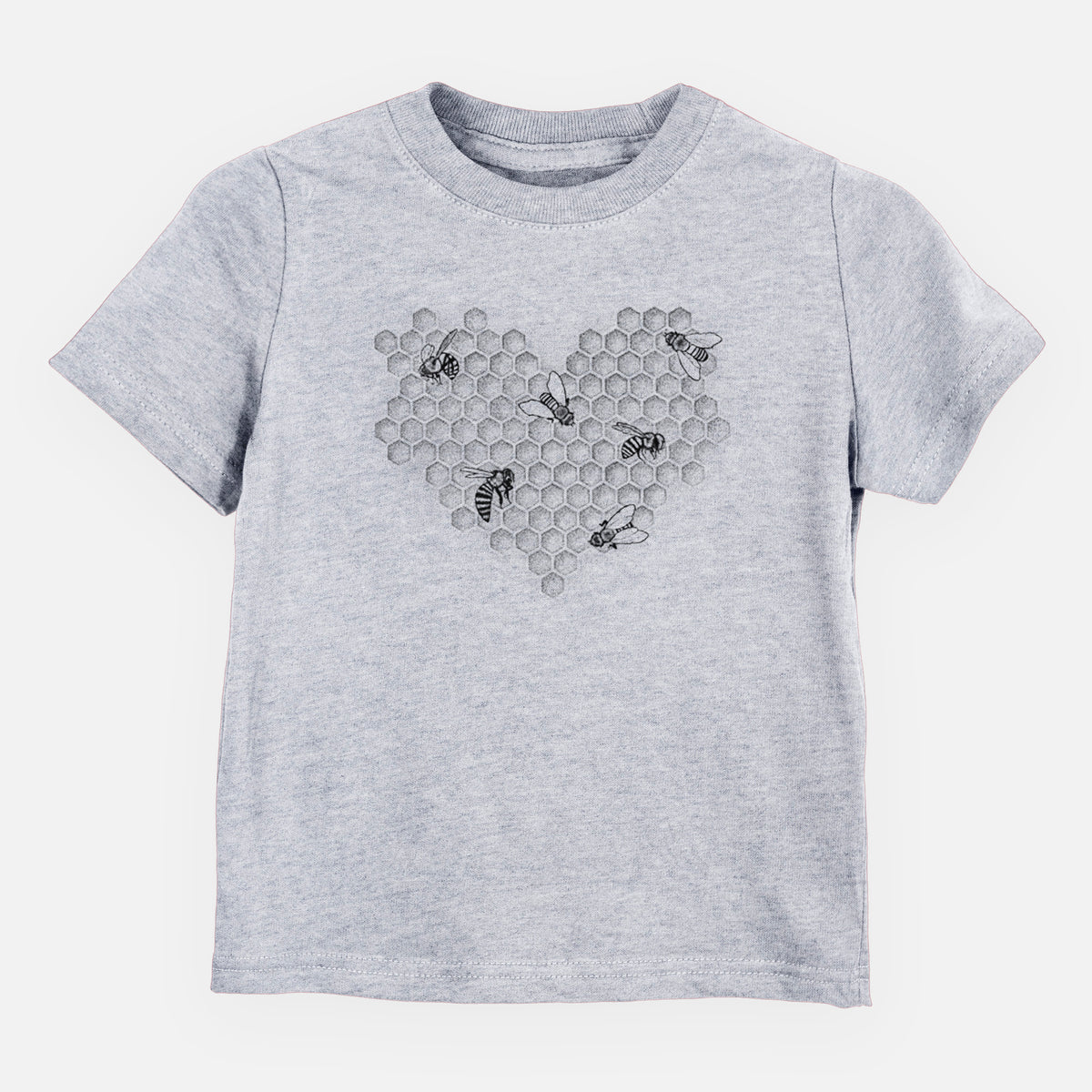 Honeycomb Heart with Bees - Toddler/Youth Shirt