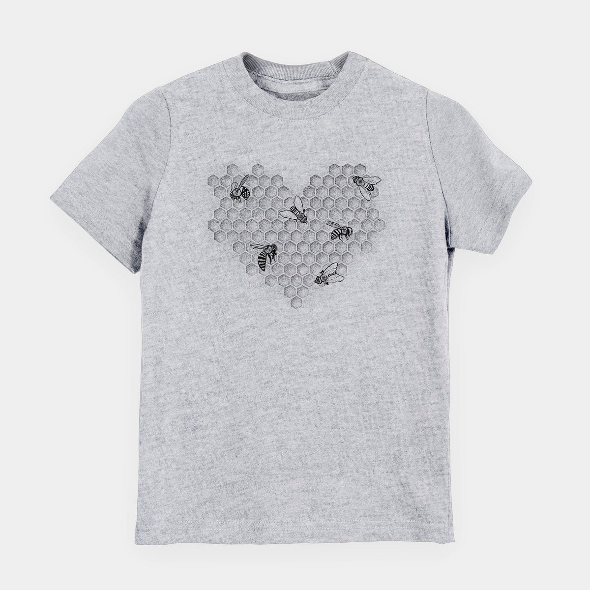 Honeycomb Heart with Bees - Youth Shirt