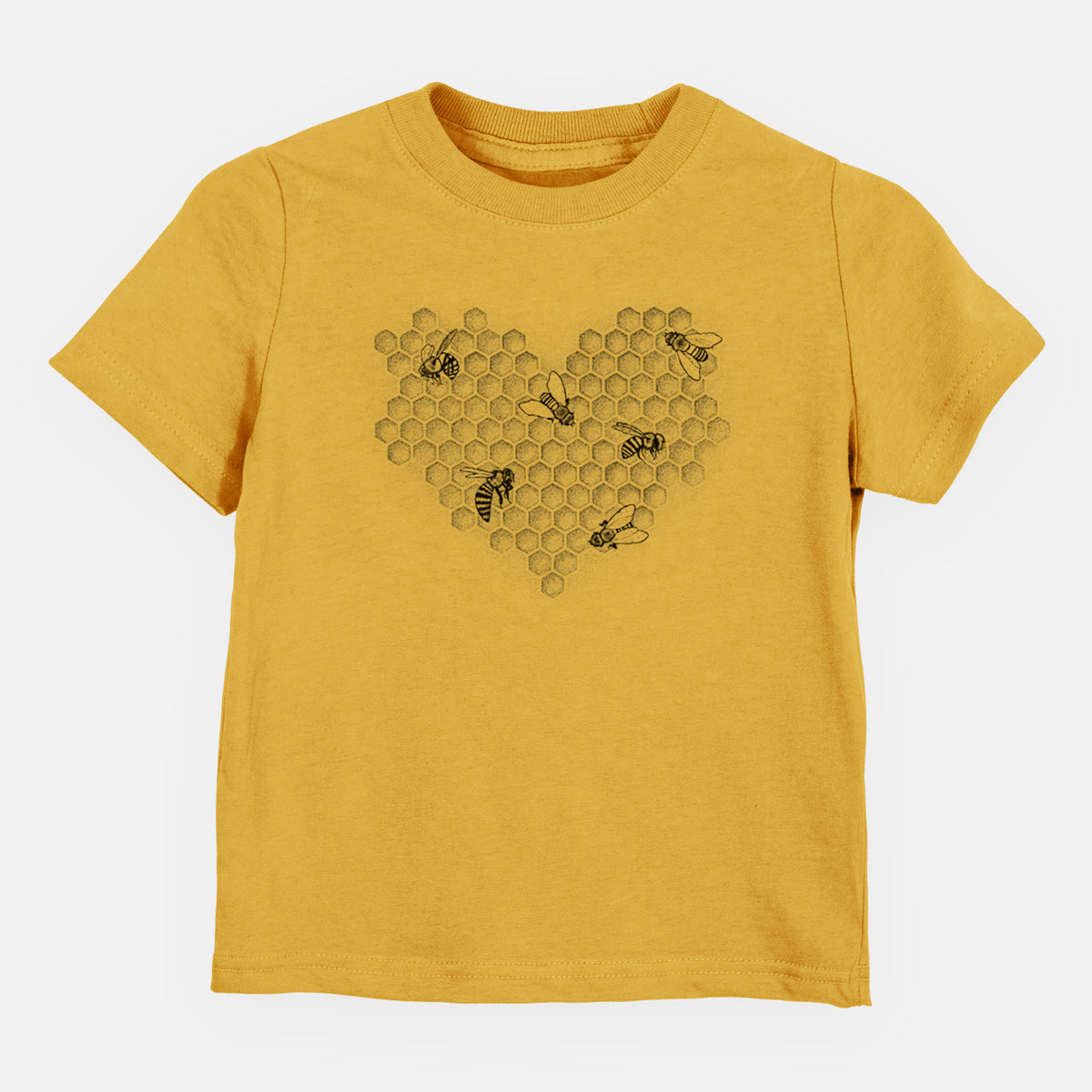 Honeycomb Heart with Bees - Toddler/Youth Shirt