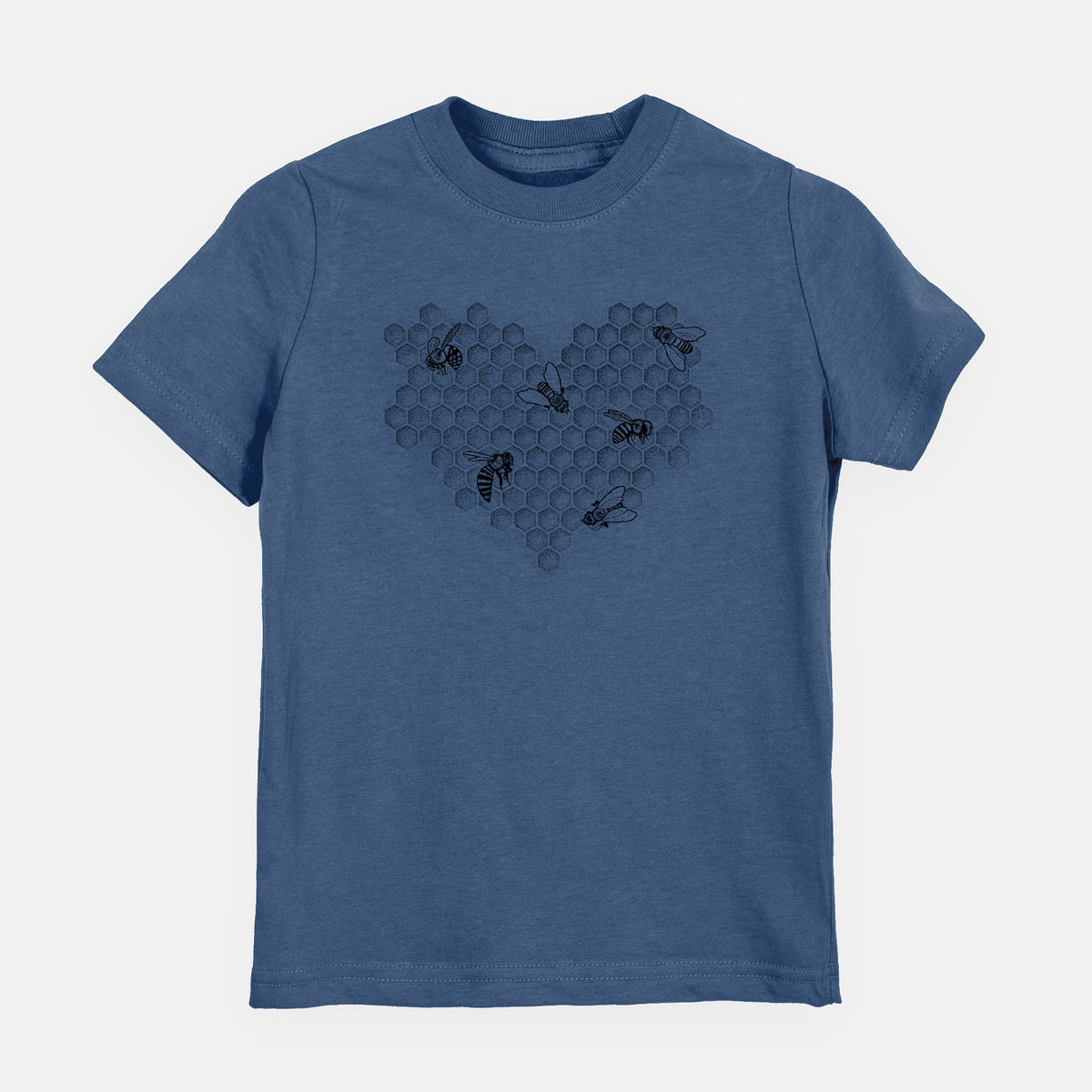 Honeycomb Heart with Bees - Toddler/Youth Shirt