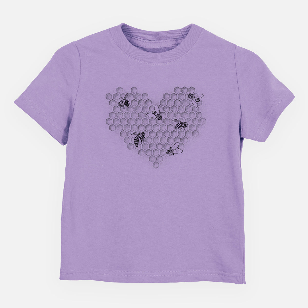 Honeycomb Heart with Bees - Toddler/Youth Shirt