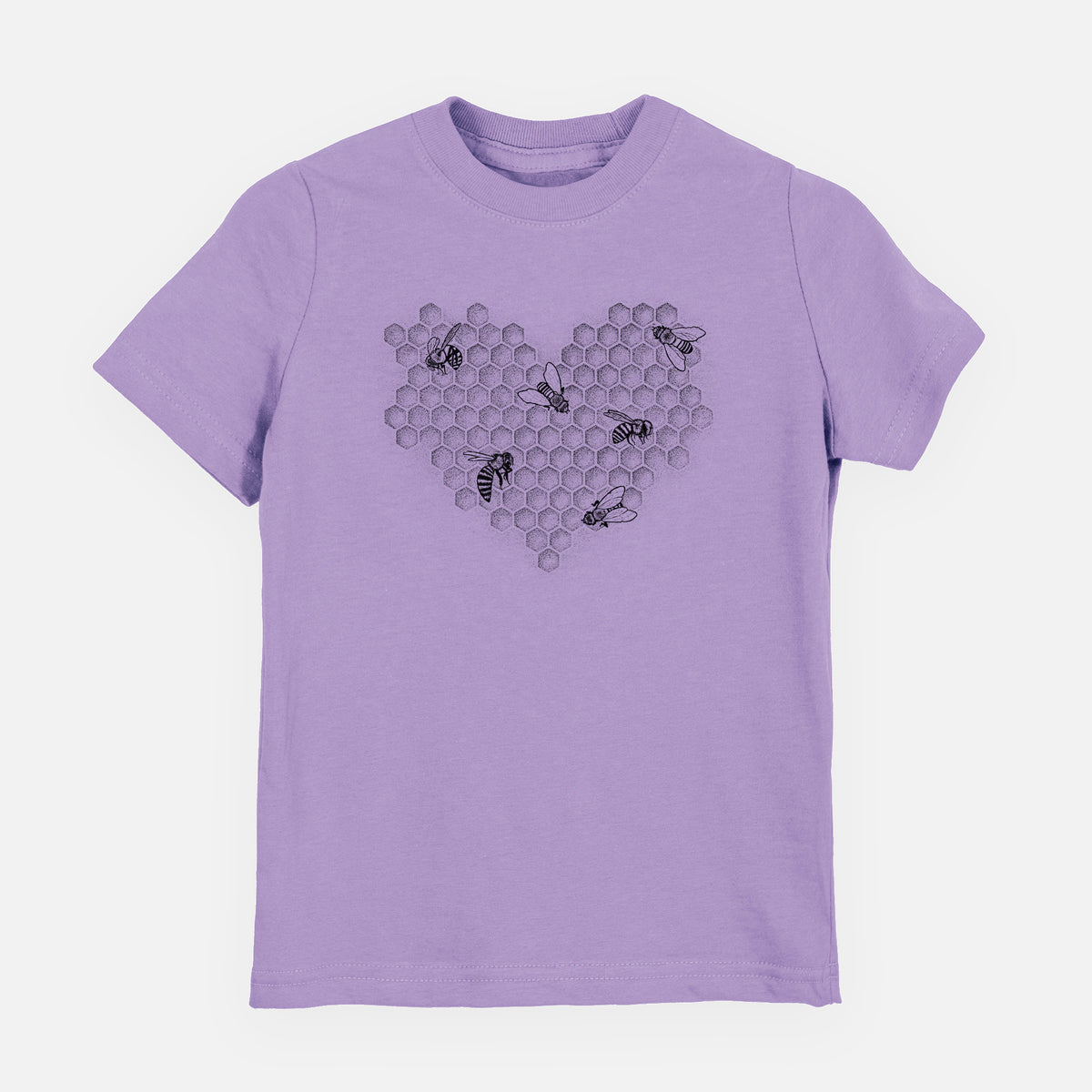 Honeycomb Heart with Bees - Youth Shirt