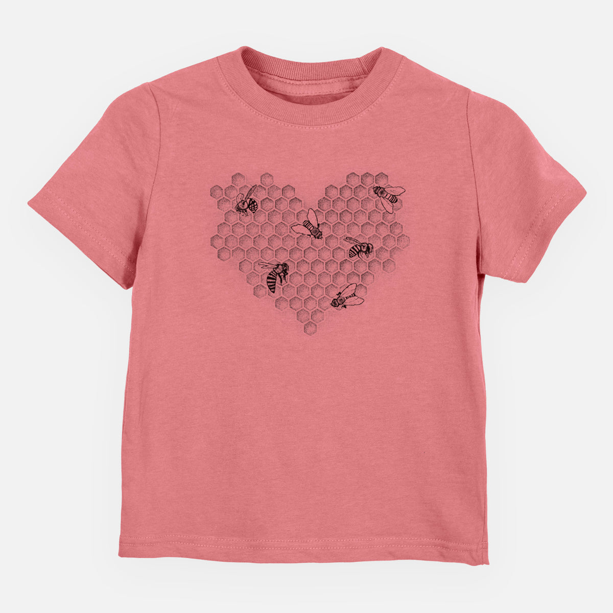 Honeycomb Heart with Bees - Toddler/Youth Shirt
