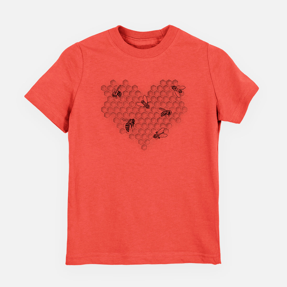 Honeycomb Heart with Bees - Toddler/Youth Shirt