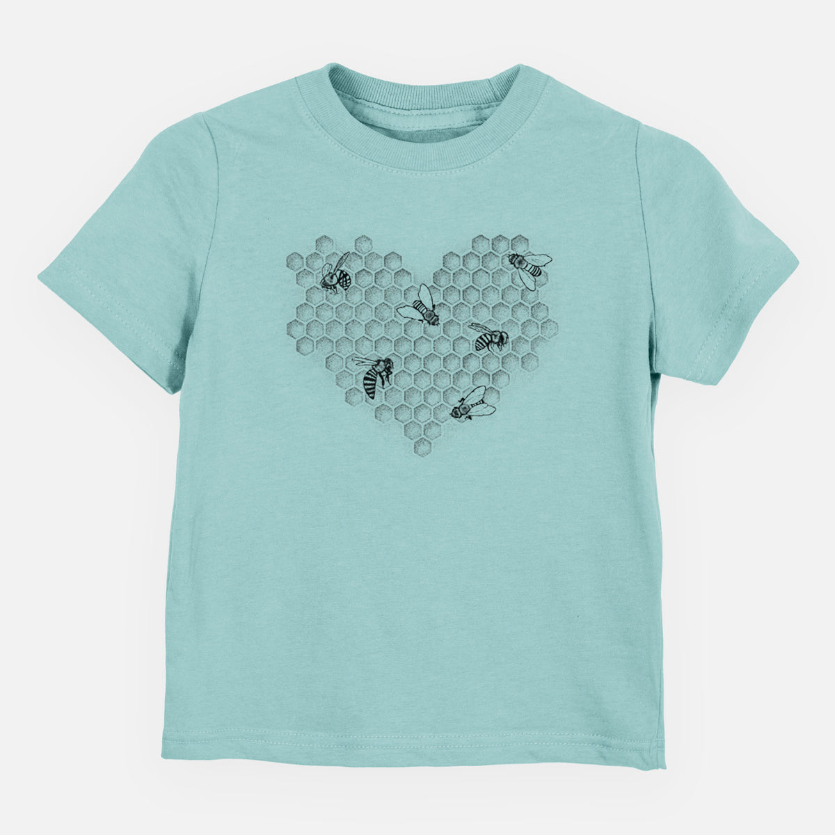 Honeycomb Heart with Bees - Toddler/Youth Shirt