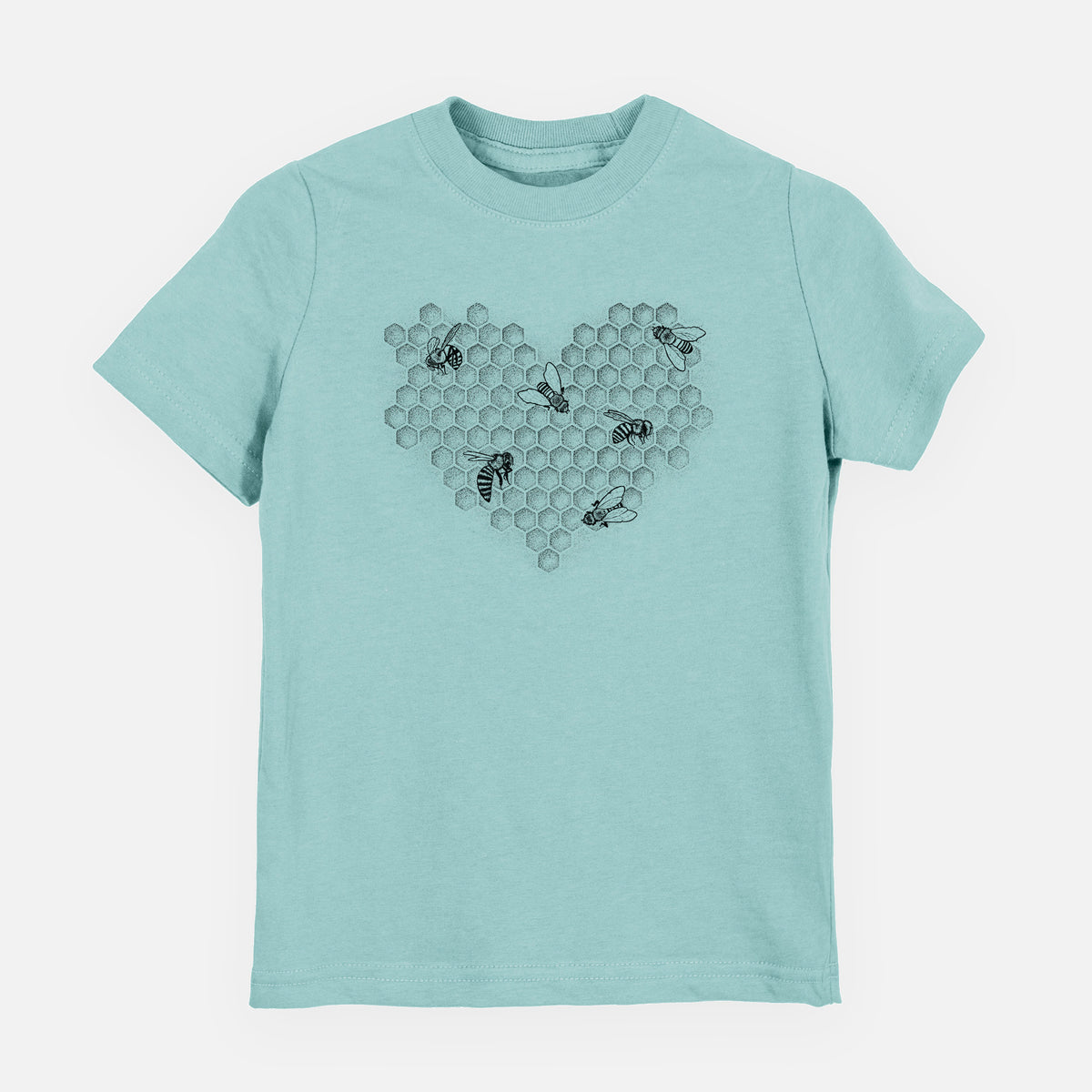 Honeycomb Heart with Bees - Youth Shirt