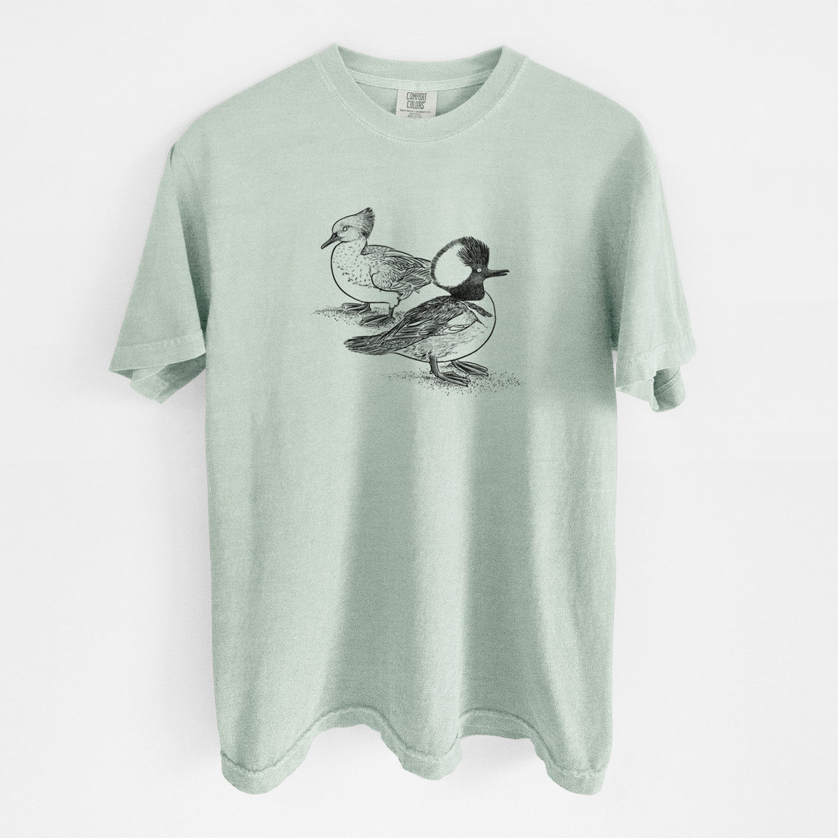 Hooded Mergansers - Lophodytes cucullatus - Unisex Comfort Colors Garment-Dyed Heavyweight T-shirt