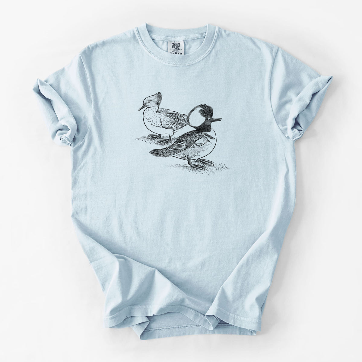 Hooded Mergansers - Lophodytes cucullatus - Unisex Comfort Colors Garment-Dyed Heavyweight T-shirt