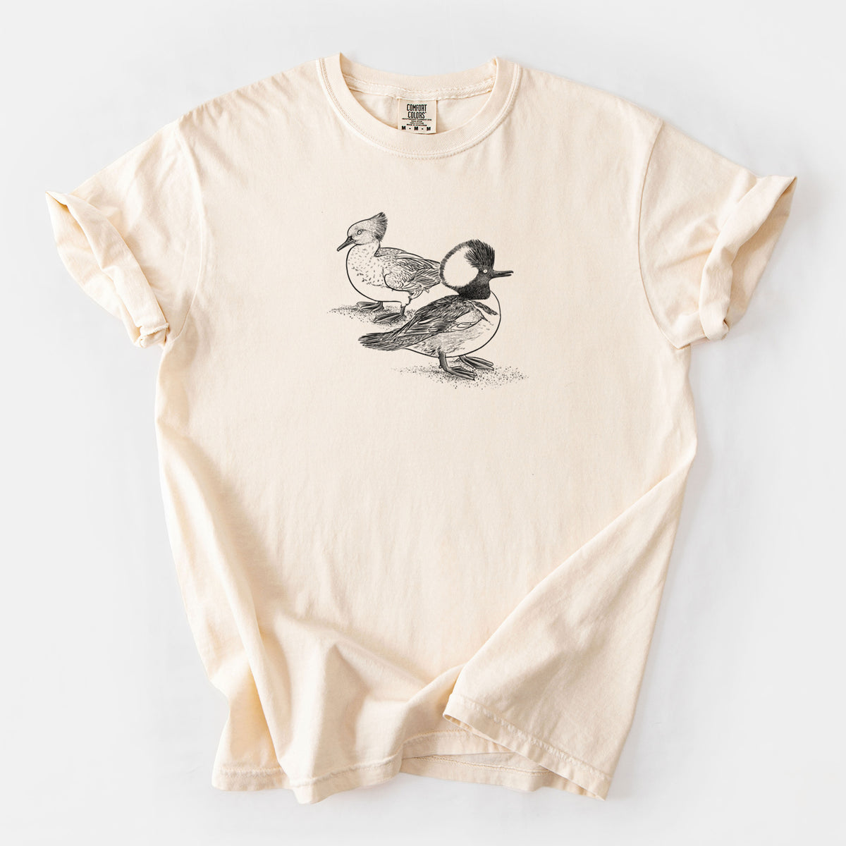Hooded Mergansers - Lophodytes cucullatus - Unisex Comfort Colors Garment-Dyed Heavyweight T-shirt