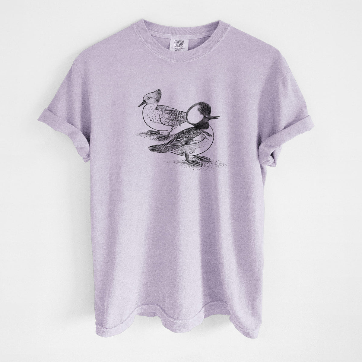 Hooded Mergansers - Lophodytes cucullatus - Unisex Comfort Colors Garment-Dyed Heavyweight T-shirt