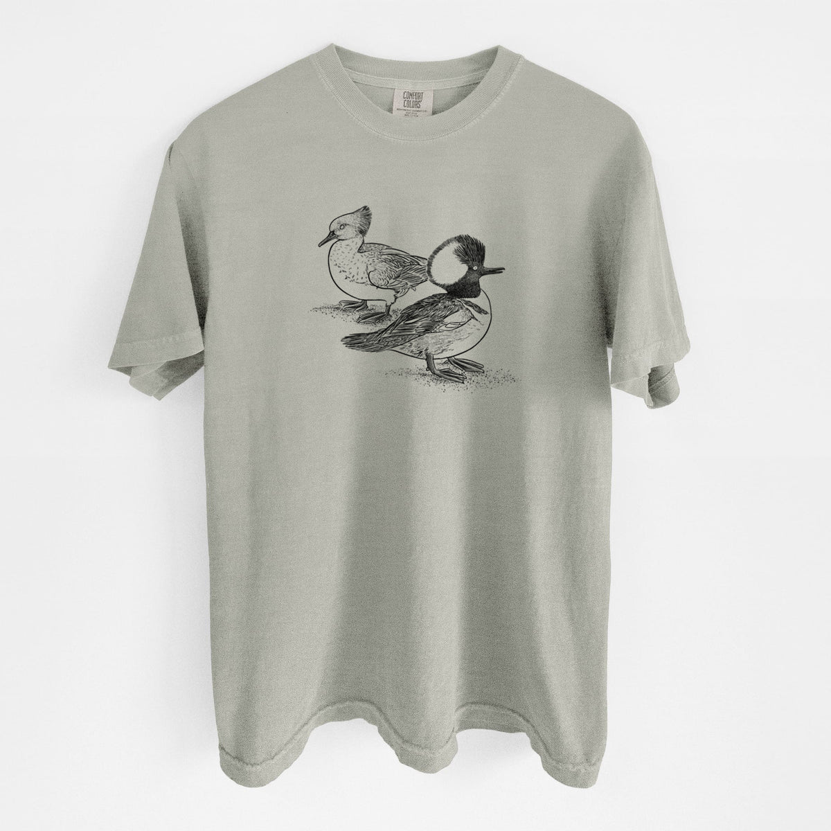 Hooded Mergansers - Lophodytes cucullatus - Unisex Comfort Colors Garment-Dyed Heavyweight T-shirt
