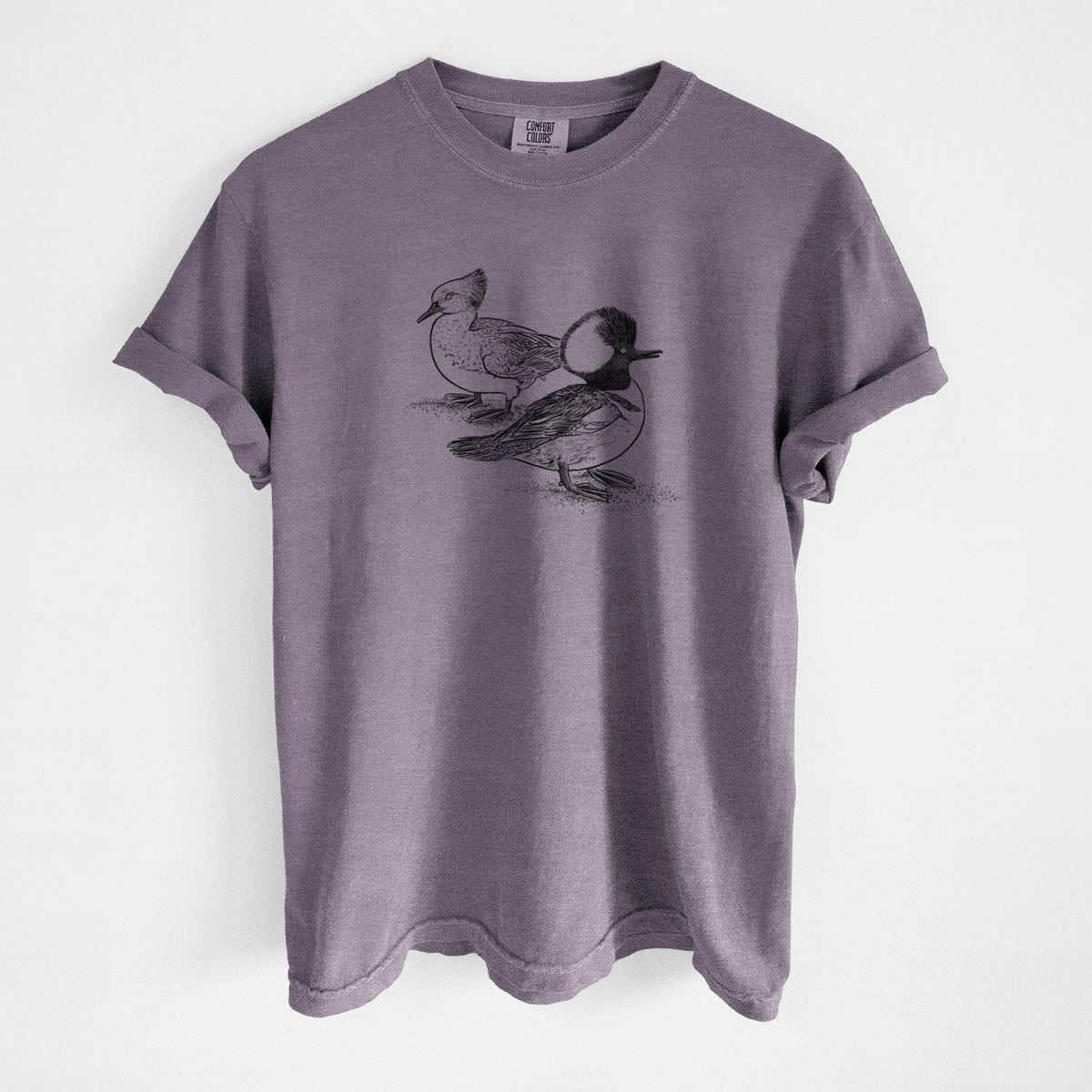 Hooded Mergansers - Lophodytes cucullatus - Unisex Comfort Colors Garment-Dyed Heavyweight T-shirt