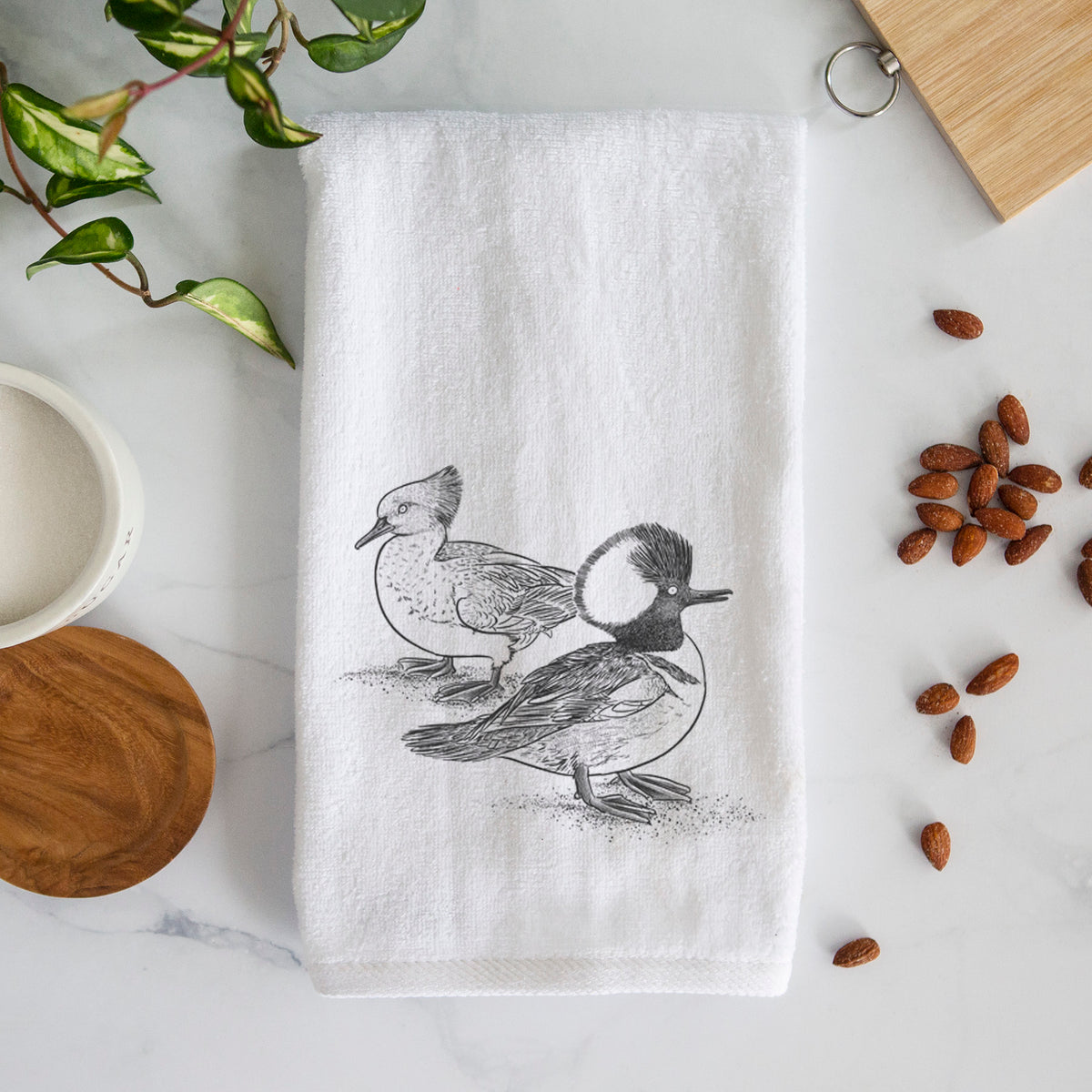 Hooded Mergansers - Lophodytes cucullatus Premium Decorative Hand Towel