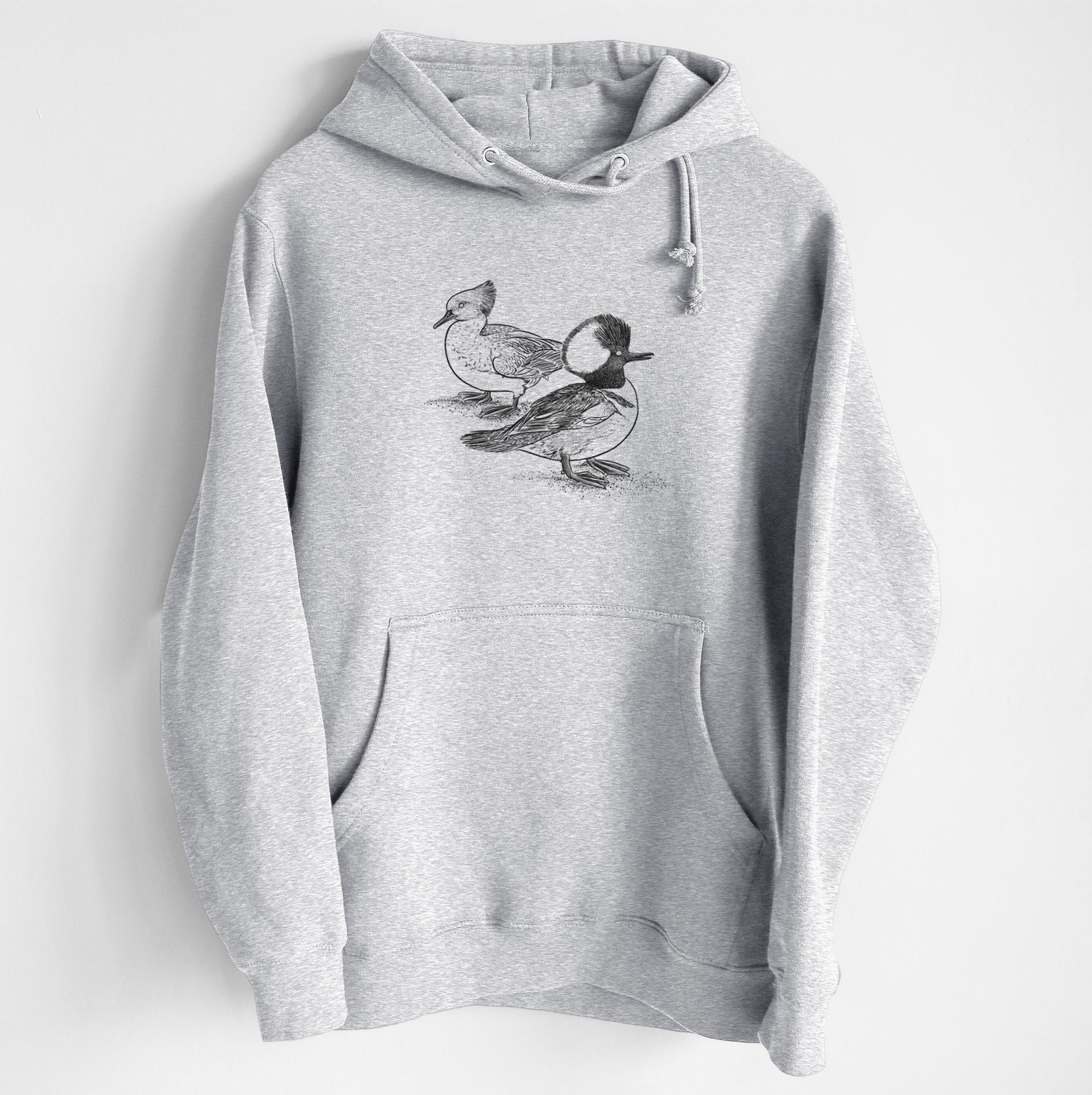 Hooded Mergansers - Lophodytes cucullatus - Heavyweight Fleece Hoodie