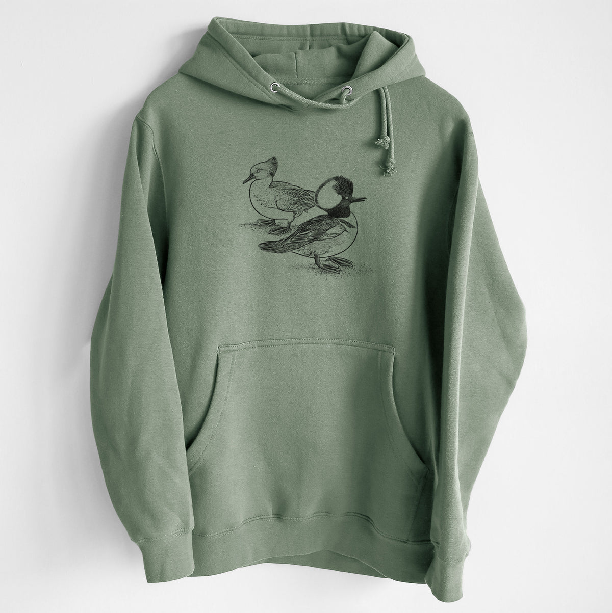 Hooded Mergansers - Lophodytes cucullatus - Heavyweight Fleece Hoodie