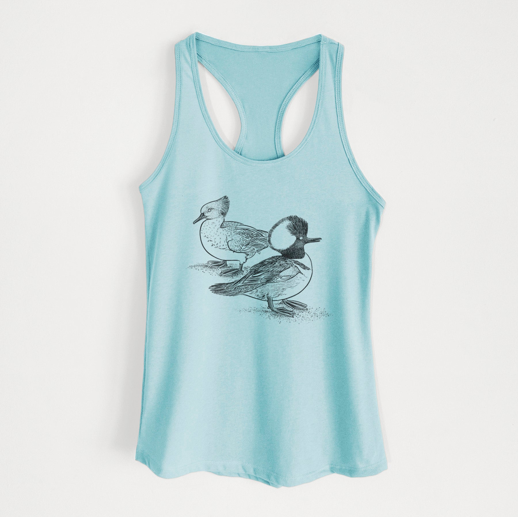 Hooded Mergansers - Lophodytes cucullatus - Women's Racerback Tanktop