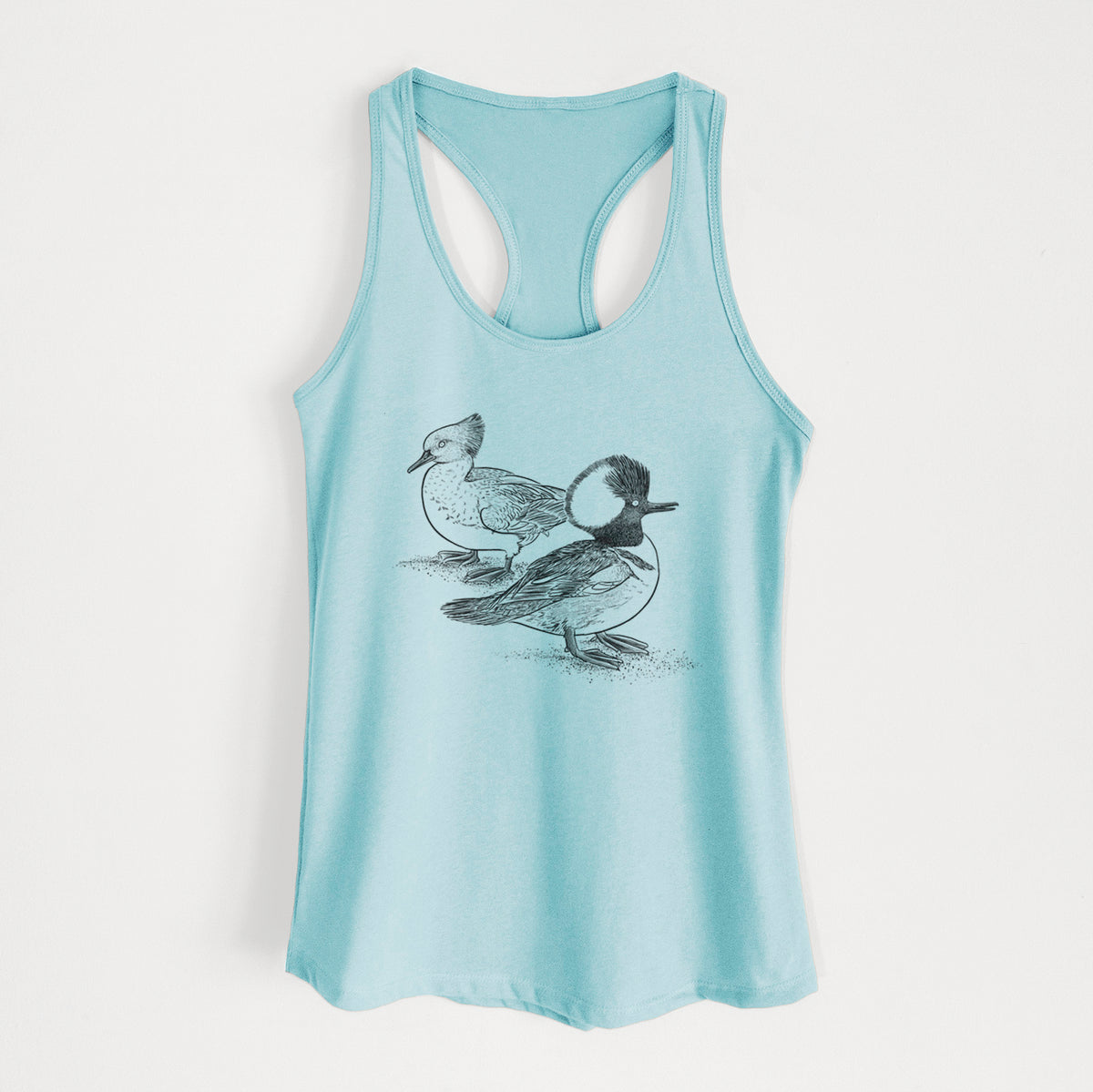 Hooded Mergansers - Lophodytes cucullatus - Women&#39;s Racerback Tanktop