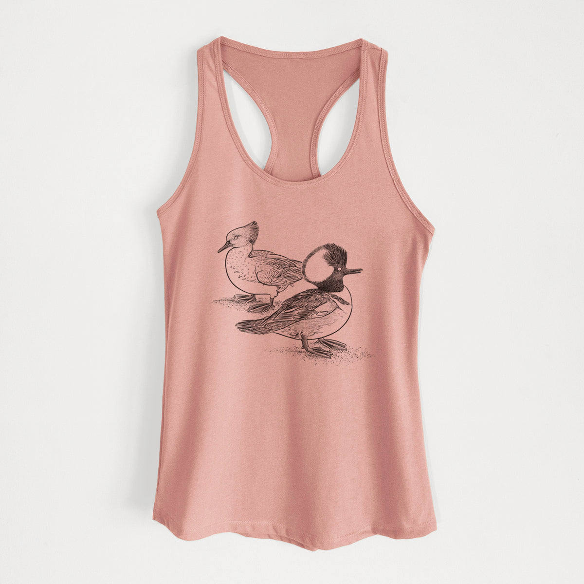 Hooded Mergansers - Lophodytes cucullatus - Women&#39;s Racerback Tanktop