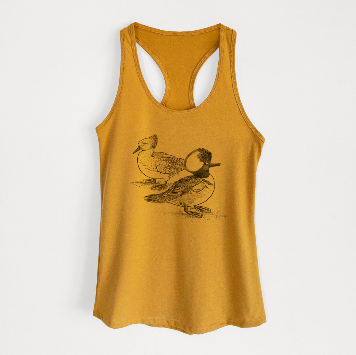 Hooded Mergansers - Lophodytes cucullatus - Women&#39;s Racerback Tanktop