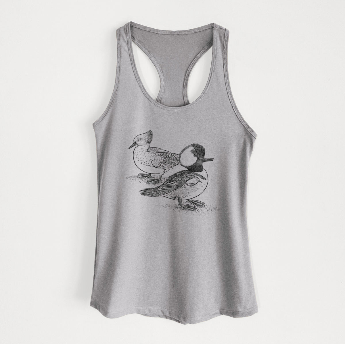 Hooded Mergansers - Lophodytes cucullatus - Women&#39;s Racerback Tanktop