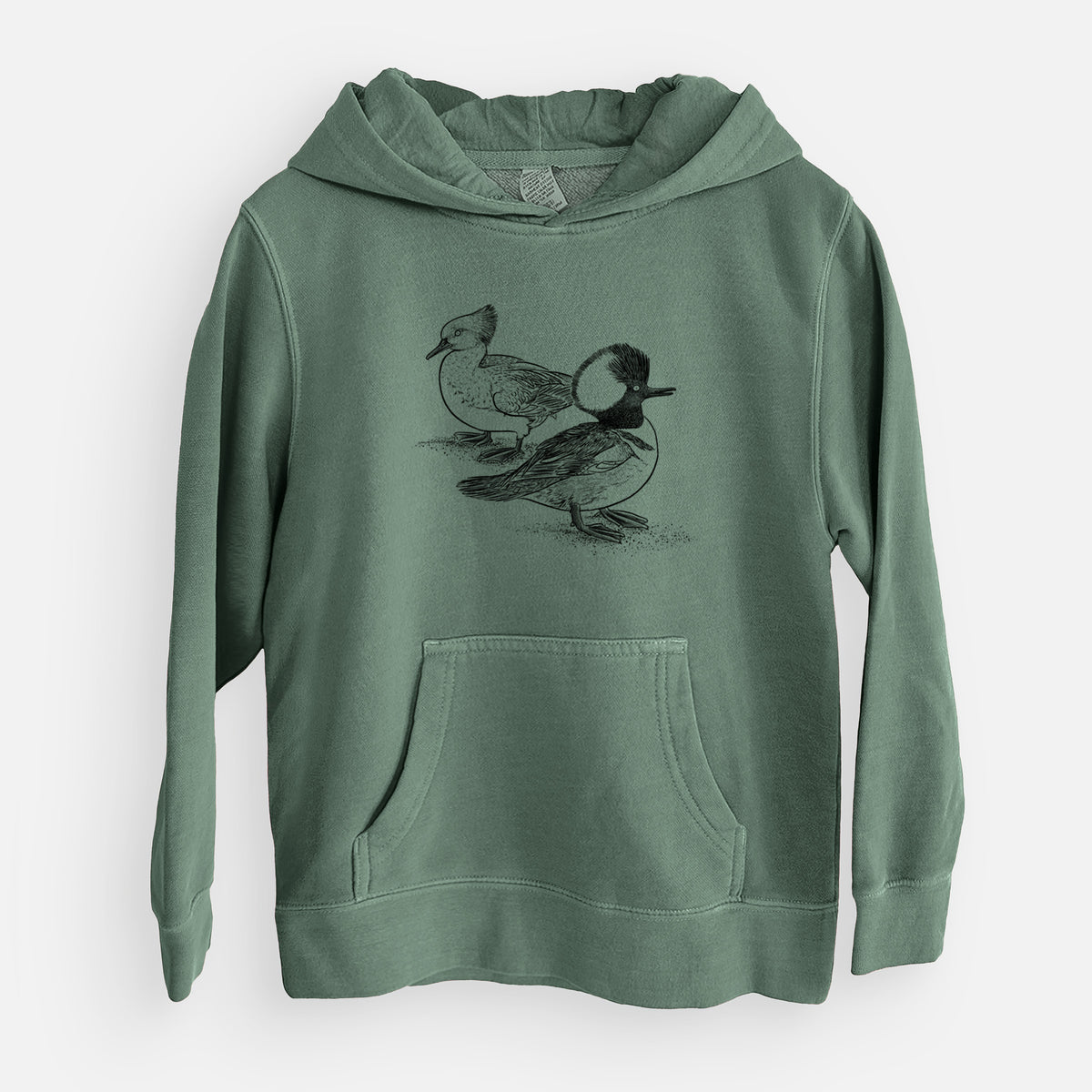 Hooded Mergansers - Lophodytes cucullatus - Youth Pigment Dyed Hoodie