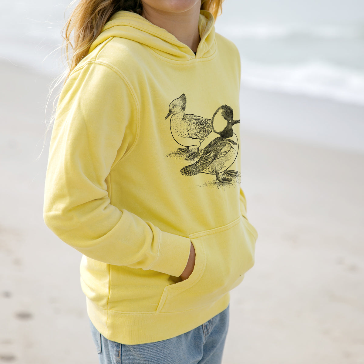Hooded Mergansers - Lophodytes cucullatus - Youth Pigment Dyed Hoodie