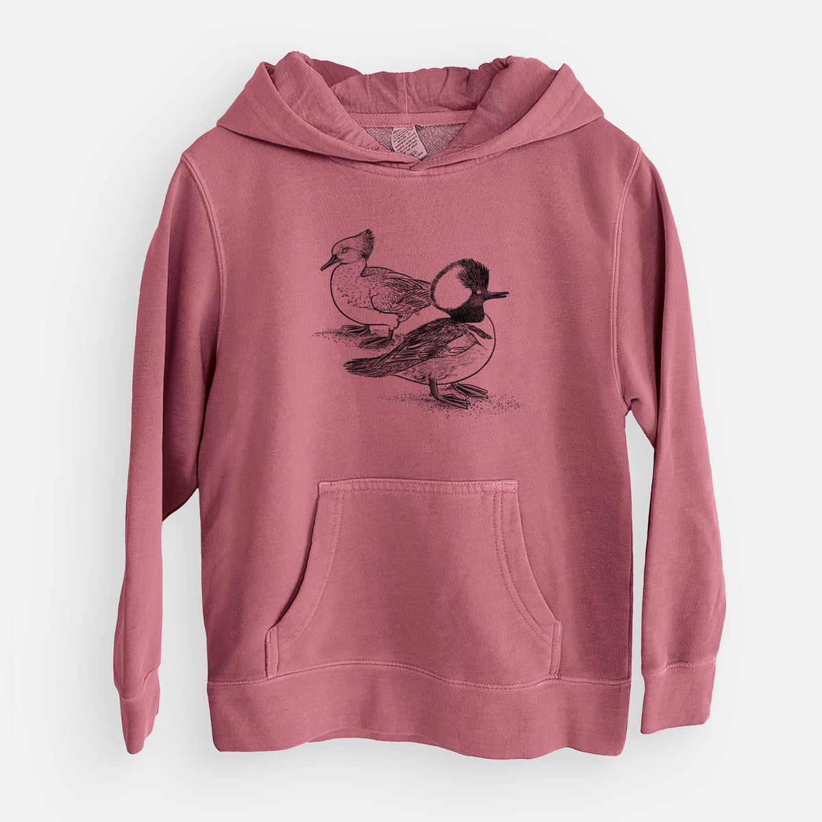 Hooded Mergansers - Lophodytes cucullatus - Youth Pigment Dyed Hoodie