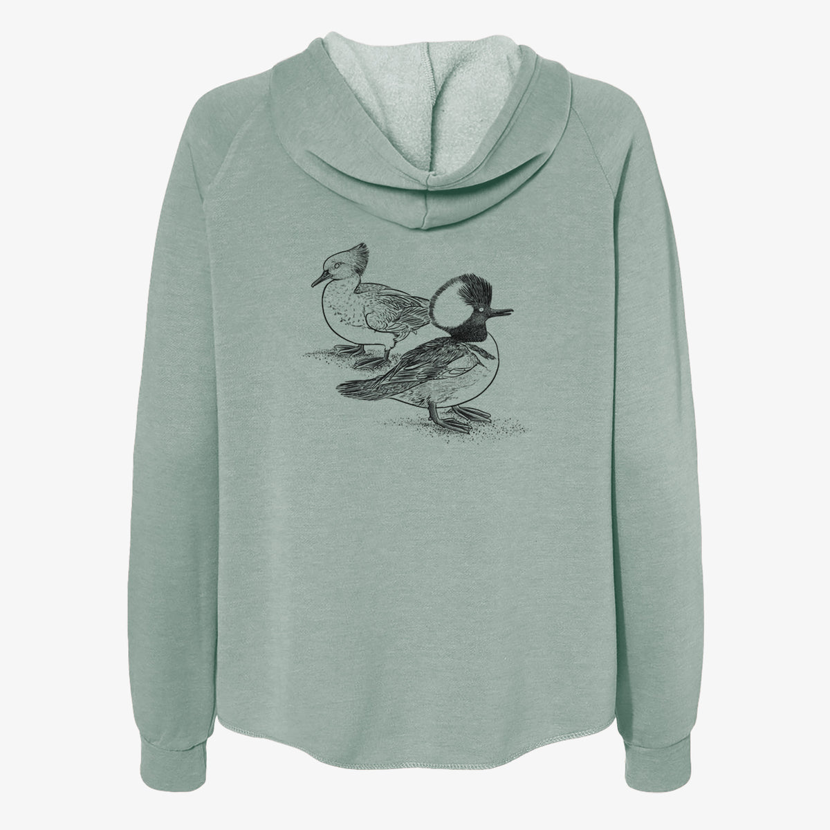 Hooded Mergansers - Lophodytes cucullatus - Women's Cali Wave Zip-Up Sweatshirt