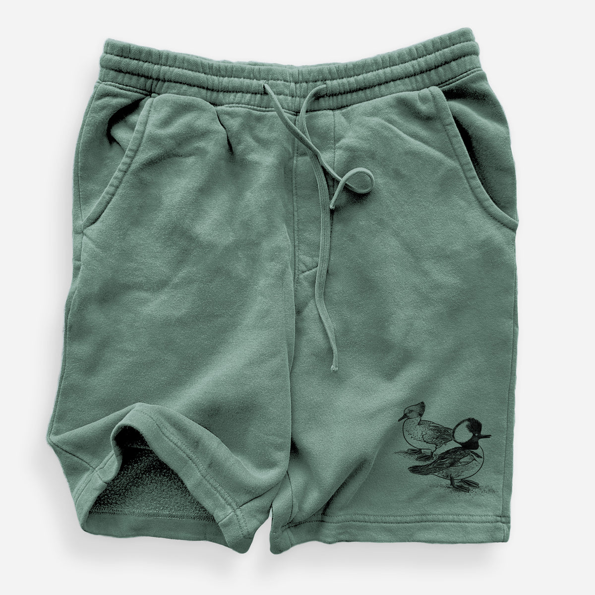 Hooded Mergansers - Lophodytes cucullatus - Unisex Pigment Dyed Shorts