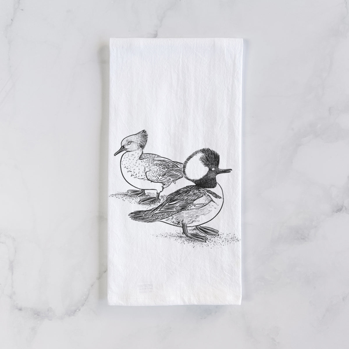 Hooded Mergansers - Lophodytes cucullatus Tea Towel