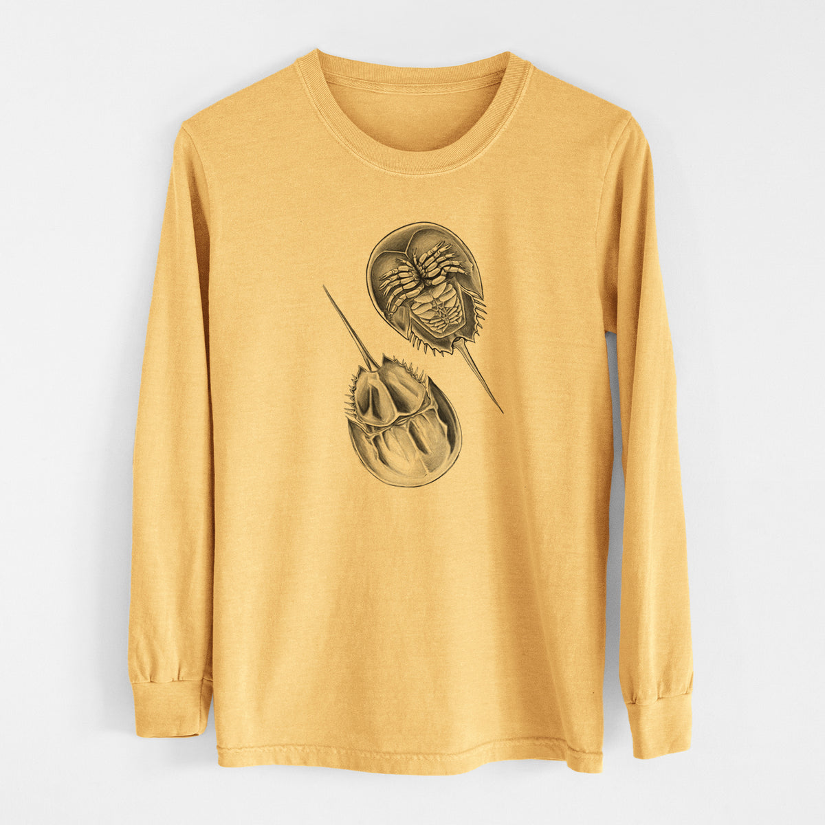 Atlantic Horseshoe Crab - Limulidae polyphemus - Men&#39;s Heavyweight 100% Cotton Long Sleeve