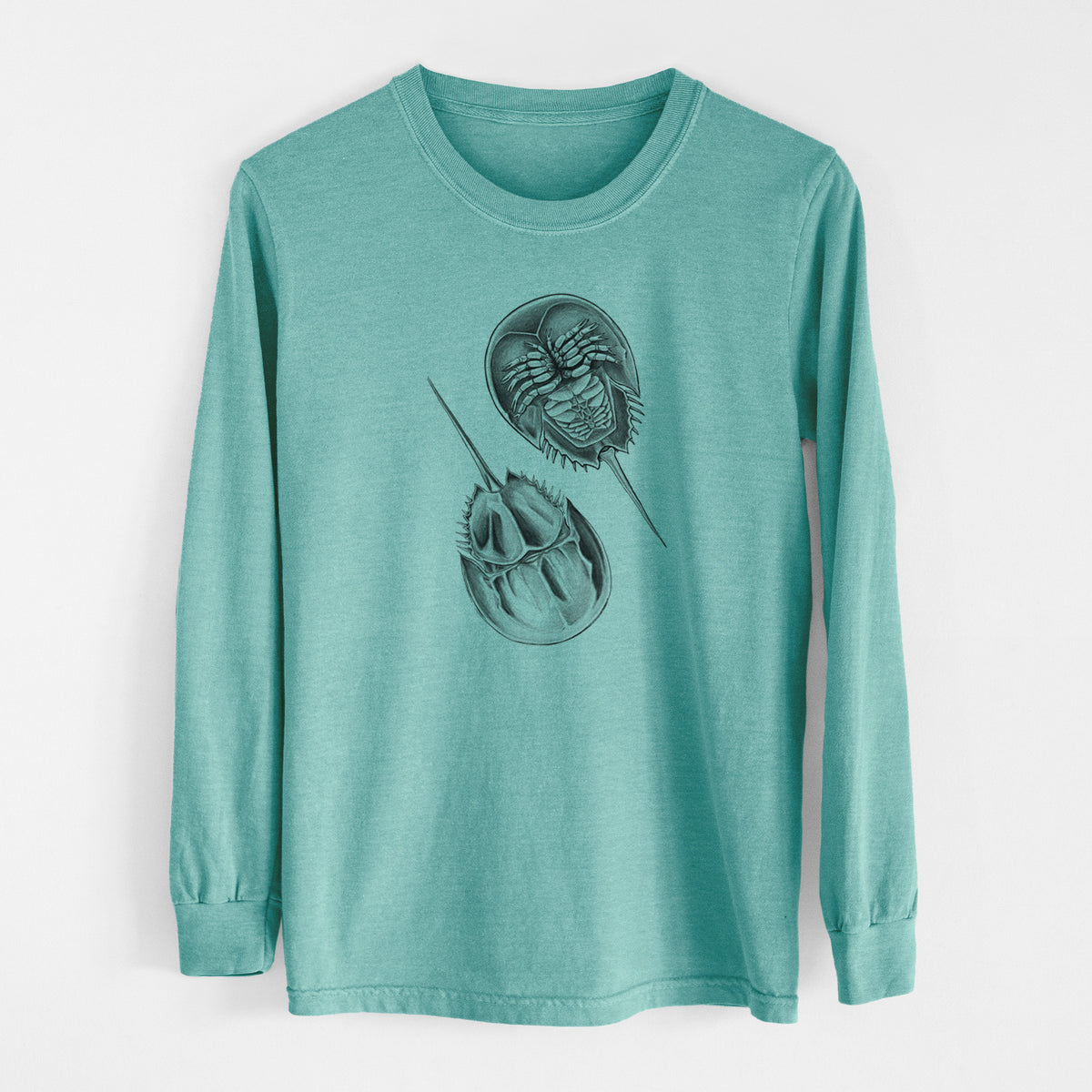 Atlantic Horseshoe Crab - Limulidae polyphemus - Men&#39;s Heavyweight 100% Cotton Long Sleeve