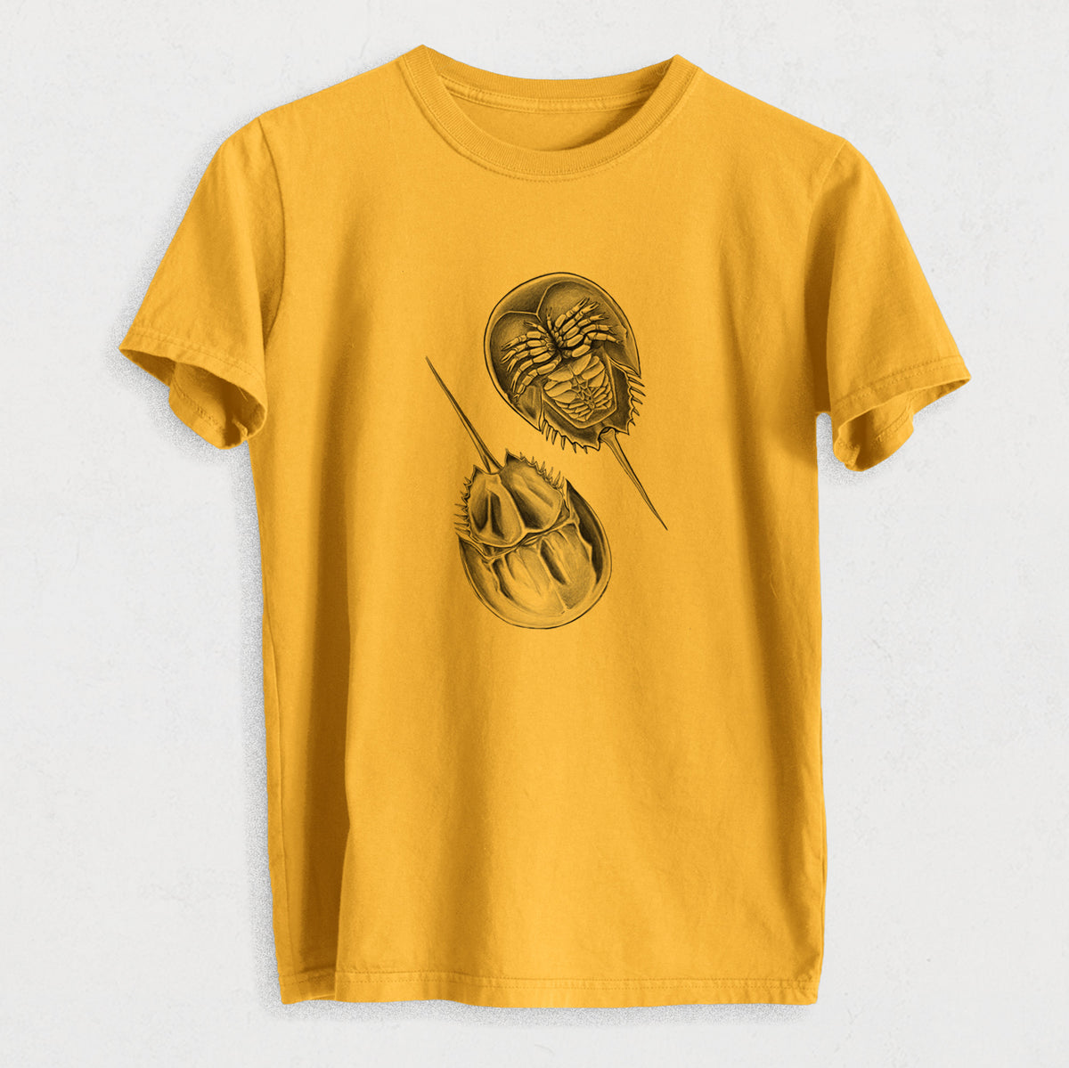 Atlantic Horseshoe Crab - Limulidae polyphemus - Heavyweight Men&#39;s 100% Organic Cotton Tee