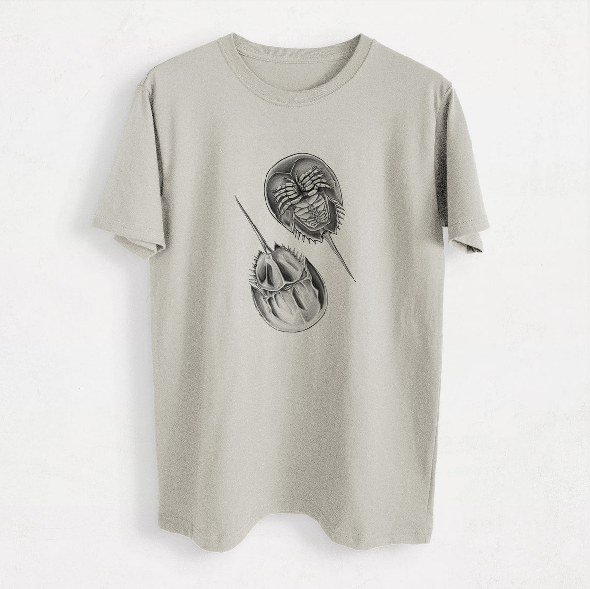 Atlantic Horseshoe Crab - Limulidae polyphemus - Heavyweight Men&#39;s 100% Organic Cotton Tee