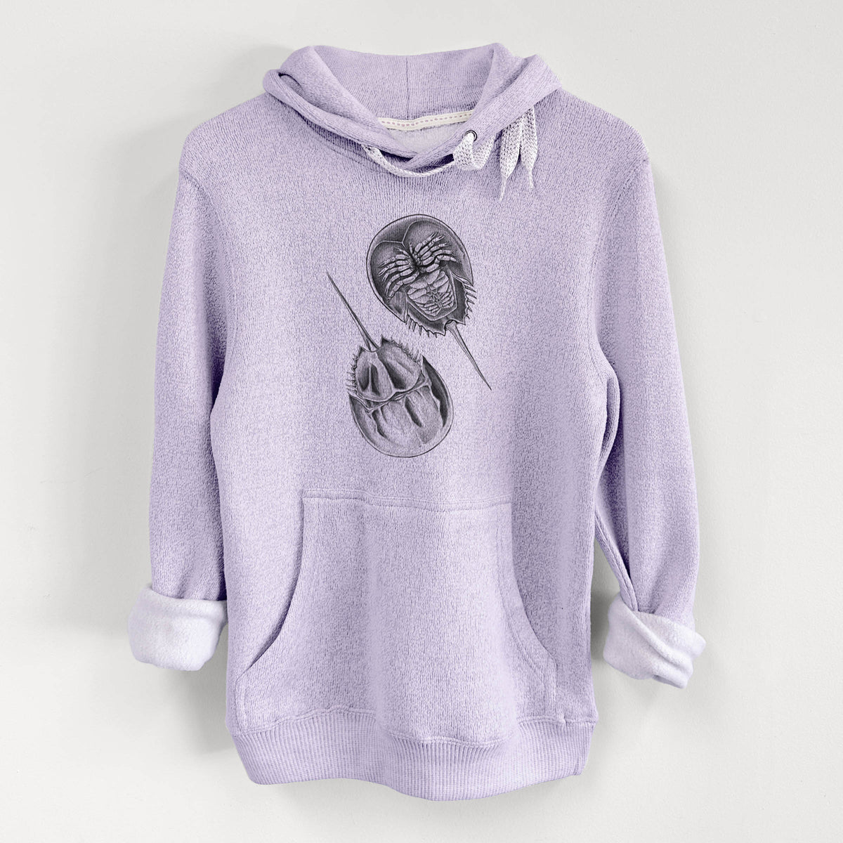 Atlantic Horseshoe Crab - Limulidae polyphemus - Knit Hoodie