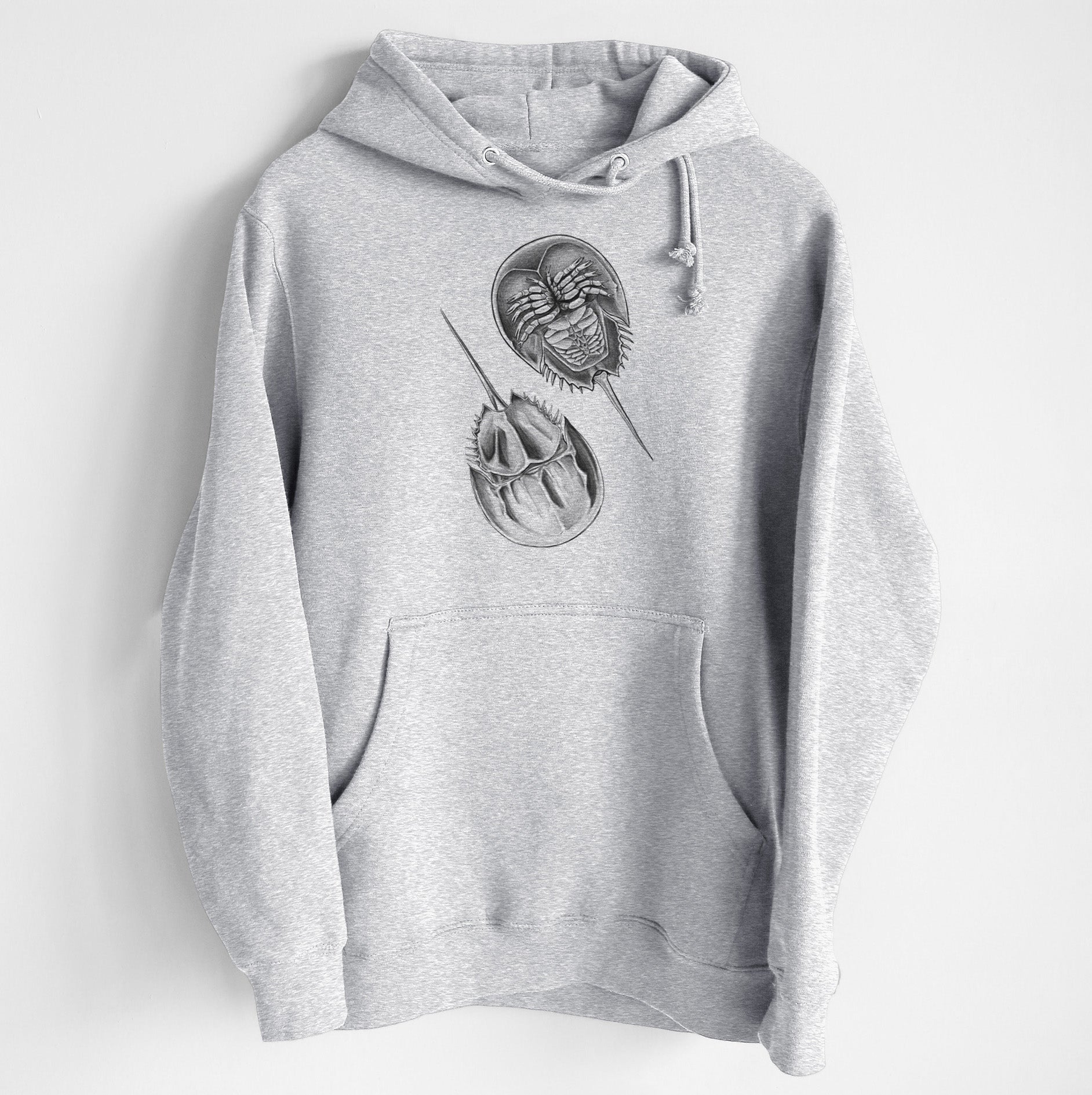 Atlantic Horseshoe Crab - Limulidae polyphemus - Heavyweight Fleece Hoodie