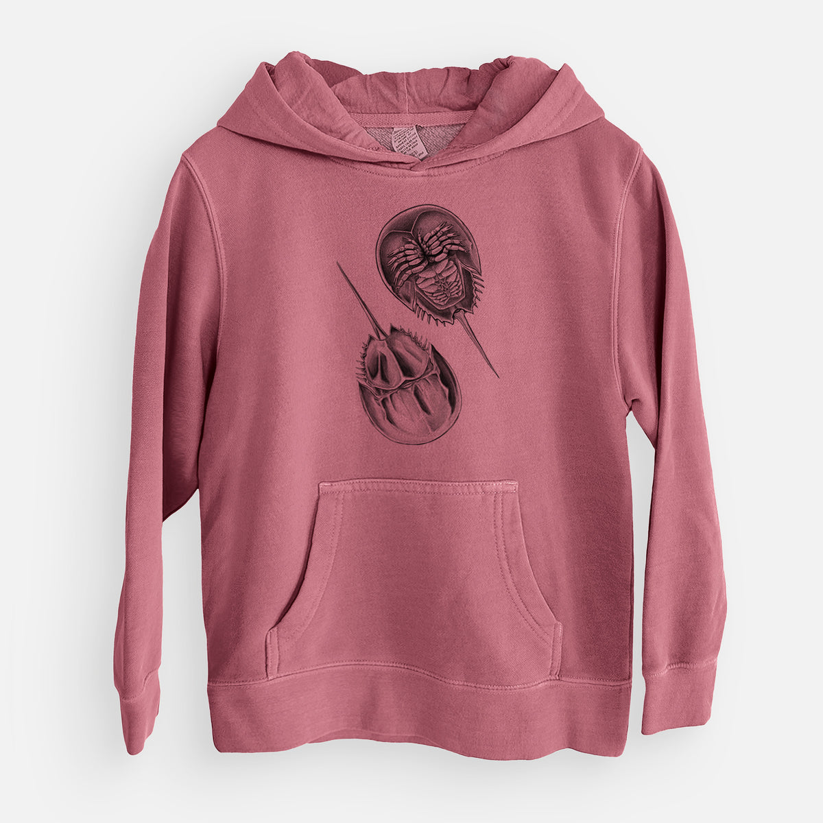 Atlantic Horseshoe Crab - Limulidae polyphemus - Youth Pigment Dyed Hoodie