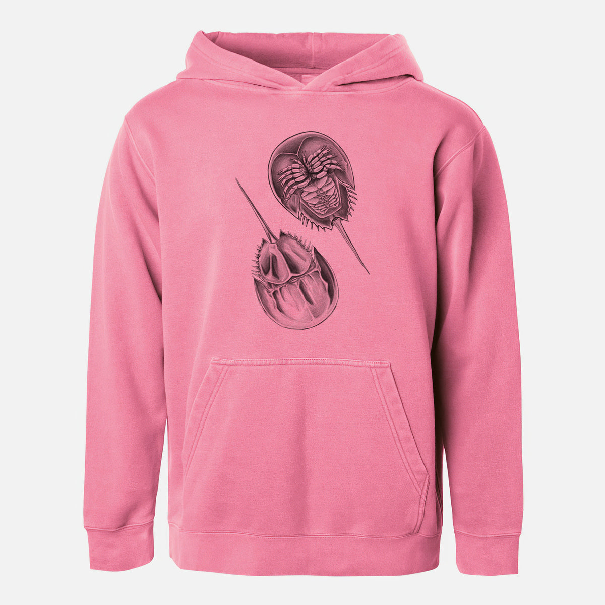 Atlantic Horseshoe Crab - Limulidae polyphemus - Youth Pigment Dyed Hoodie