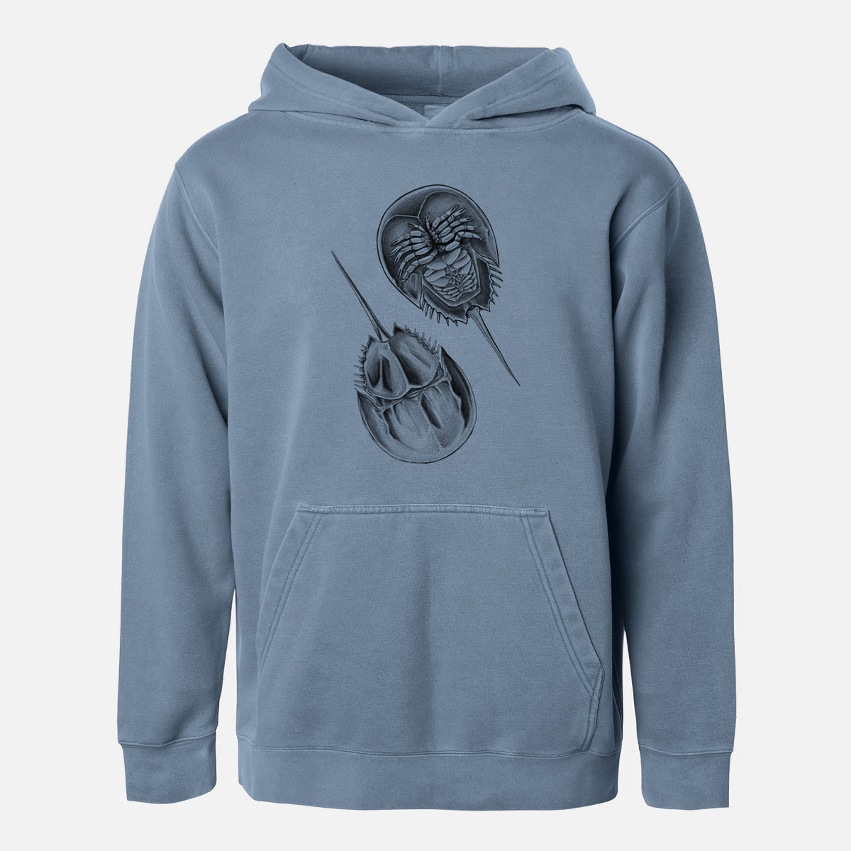Atlantic Horseshoe Crab - Limulidae polyphemus - Youth Pigment Dyed Hoodie