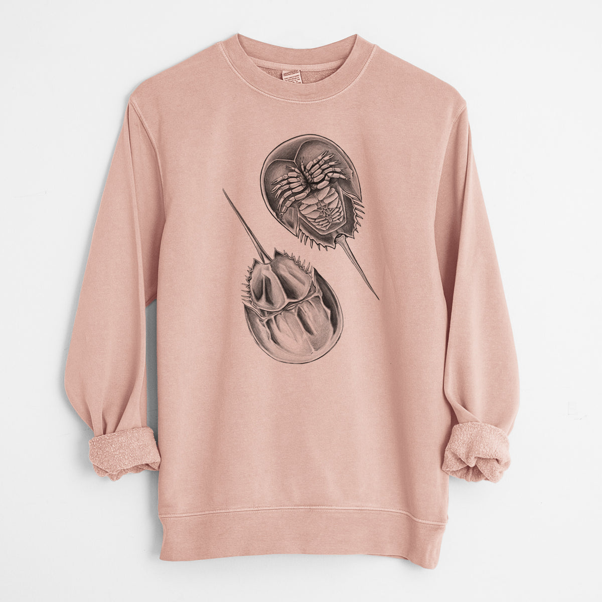 Atlantic Horseshoe Crab - Limulus polyphemus - Unisex Pigment Dyed Crew Sweatshirt