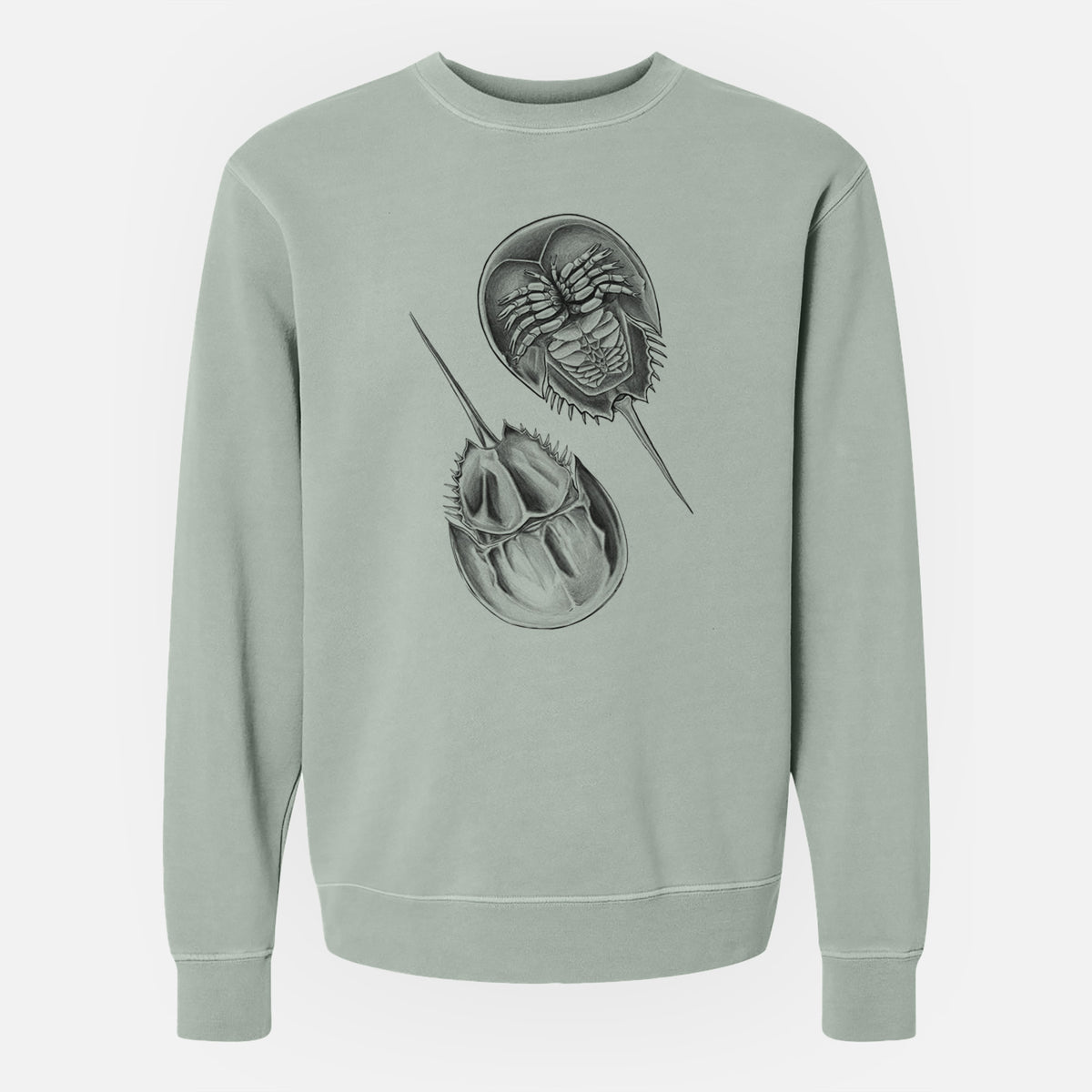 Atlantic Horseshoe Crab - Limulus polyphemus - Unisex Pigment Dyed Crew Sweatshirt