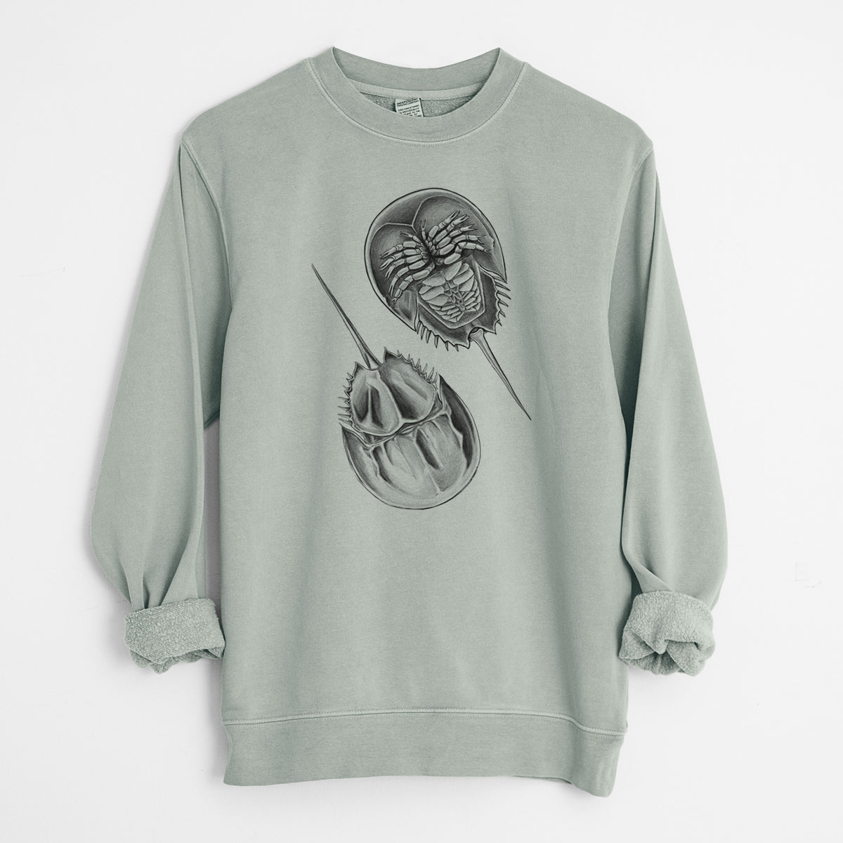 Atlantic Horseshoe Crab - Limulus polyphemus - Unisex Pigment Dyed Crew Sweatshirt