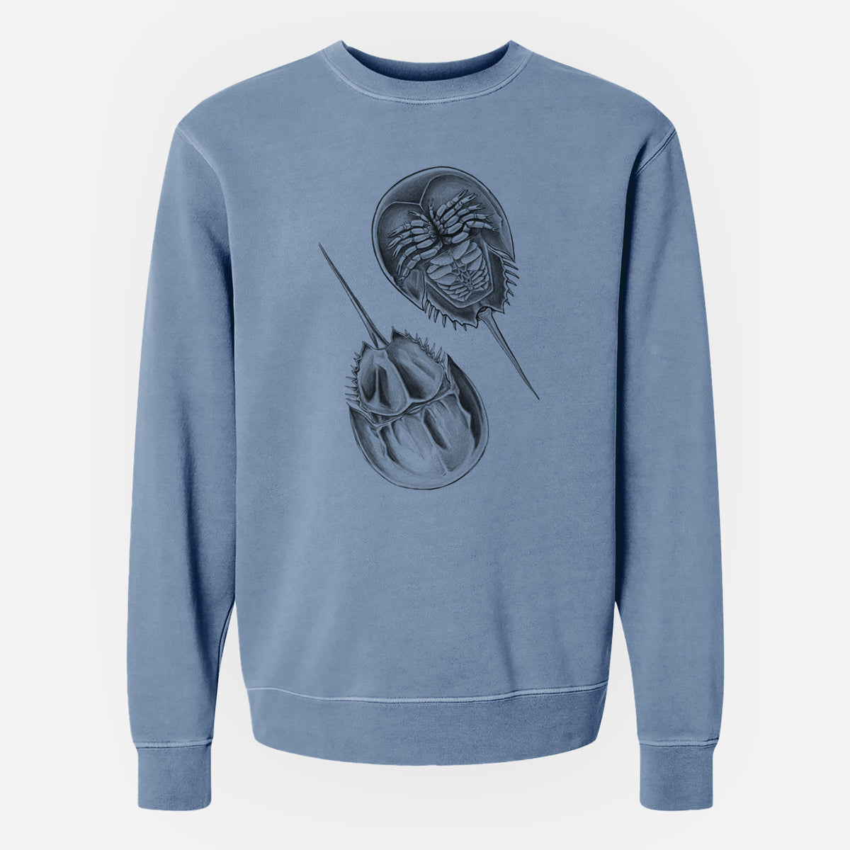 Atlantic Horseshoe Crab - Limulus polyphemus - Unisex Pigment Dyed Crew Sweatshirt