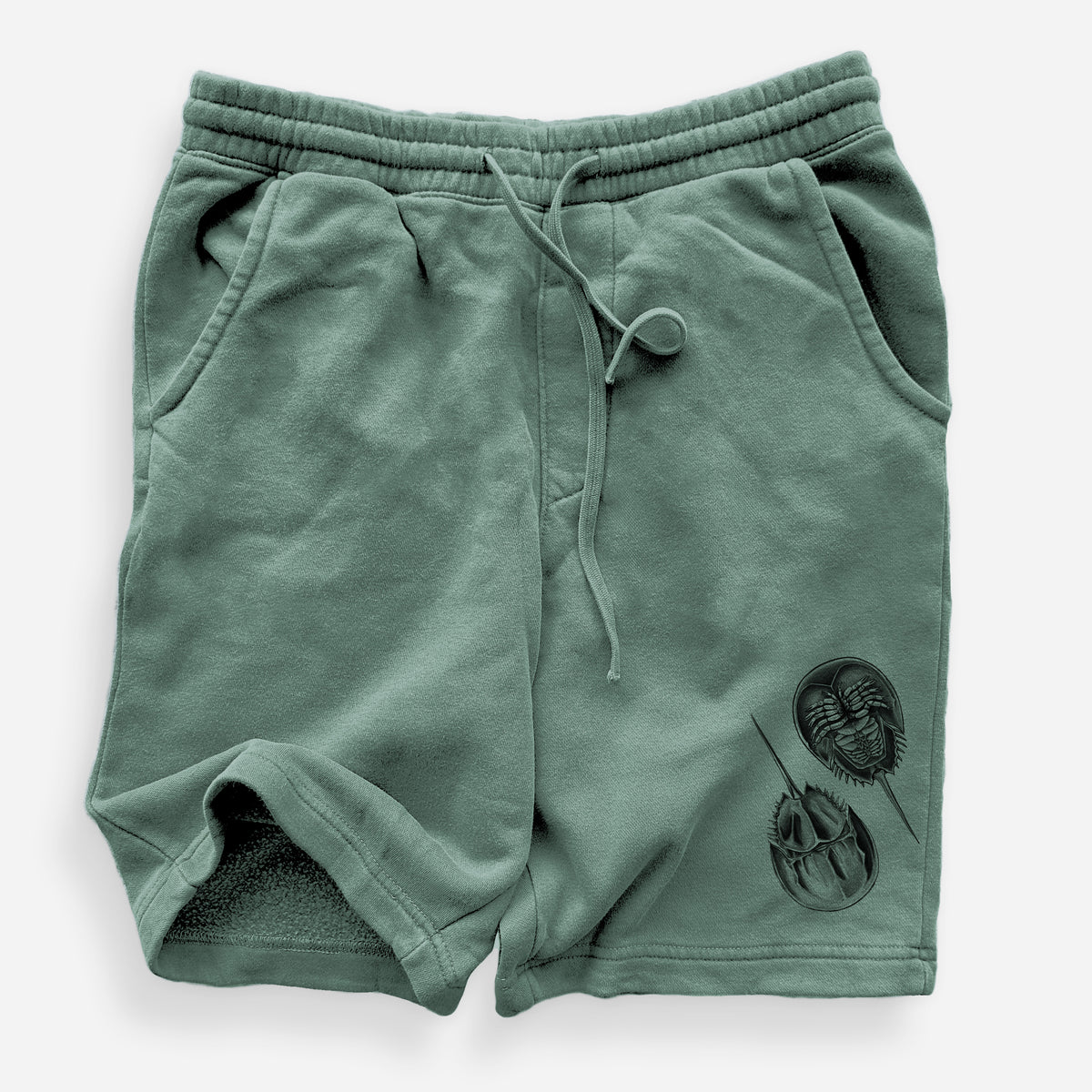 Atlantic Horseshoe Crab - Limulidae polyphemus - Unisex Pigment Dyed Shorts