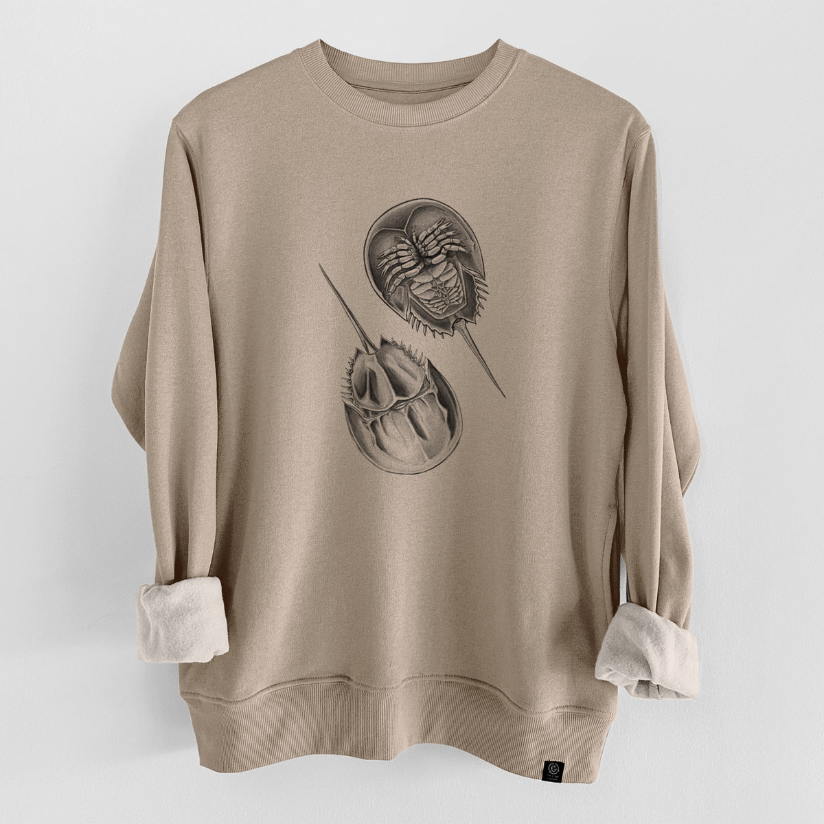 Atlantic Horseshoe Crab - Limulidae polyphemus  - Unisex Reclaimed Crewneck Sweatshirt